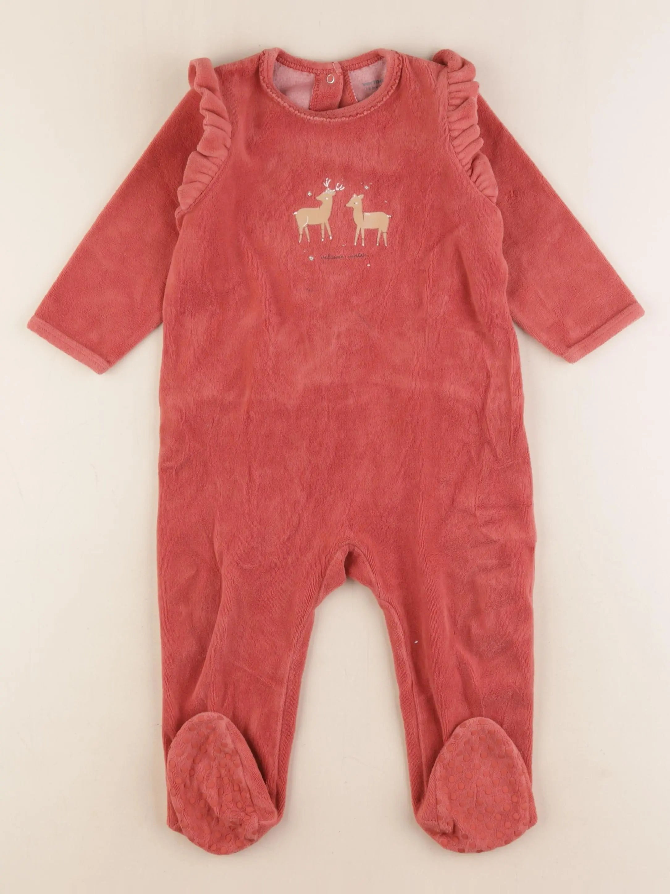 Vertbaudet - pyjama velours rose - 18 mois
