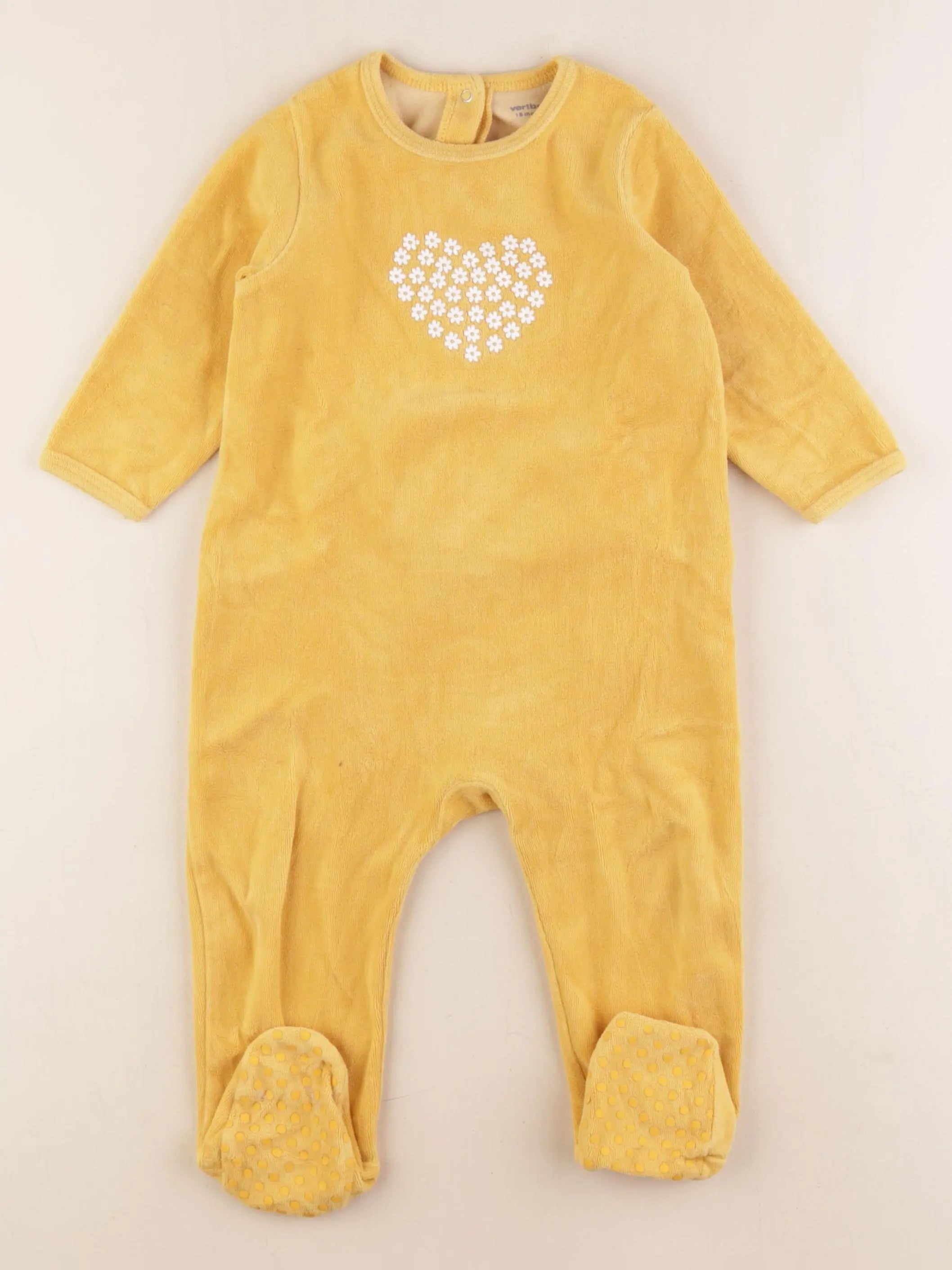 Vertbaudet - pyjama velours jaune - 18 mois