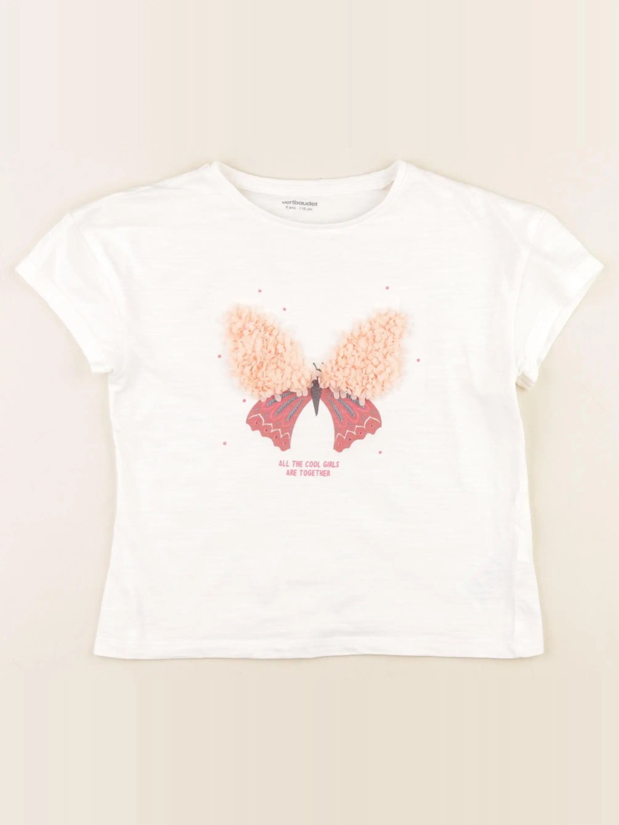 Vertbaudet - tee-shirt blanc - 6 ans