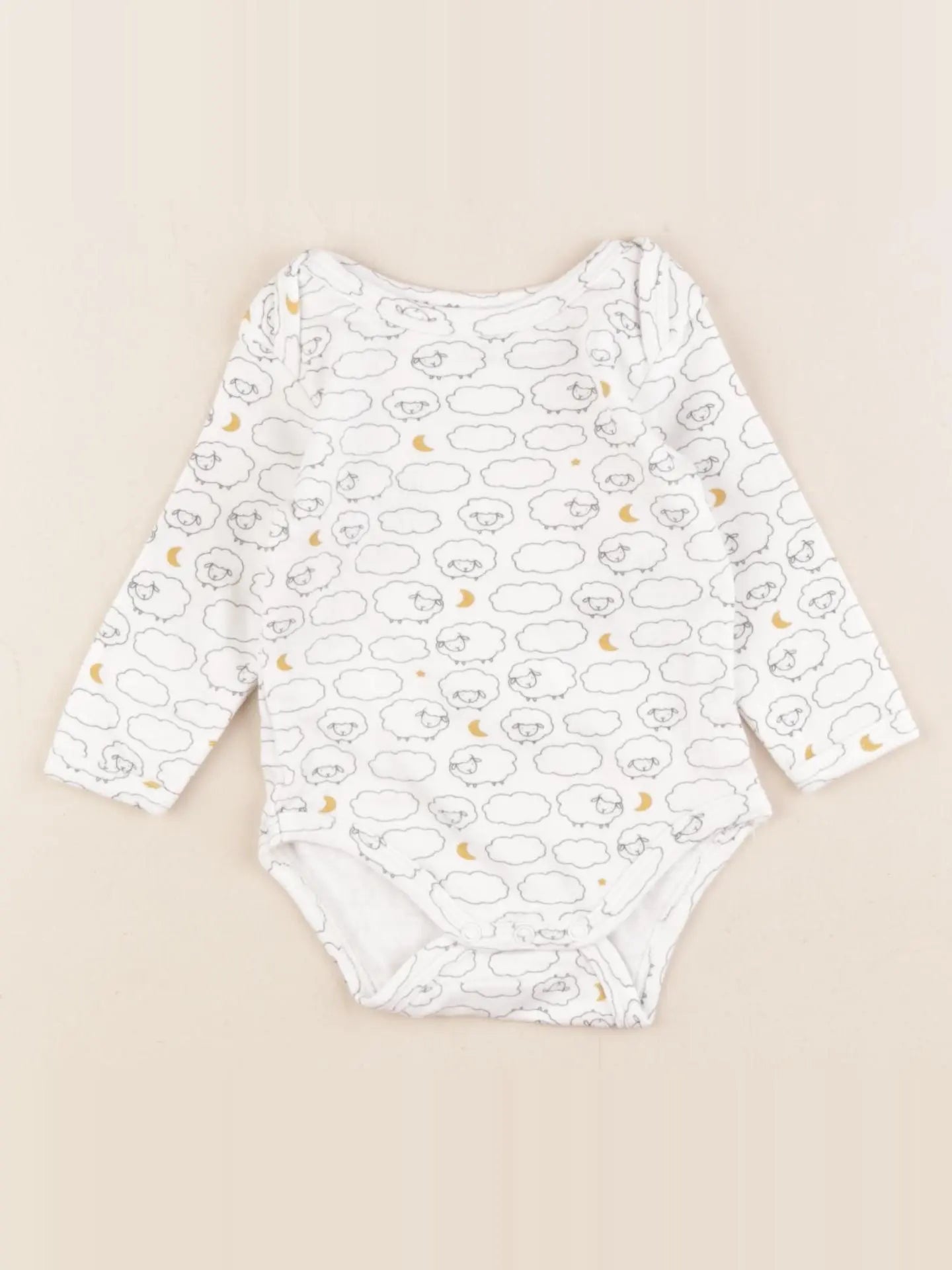 Vertbaudet - body blanc, noir - 3 mois