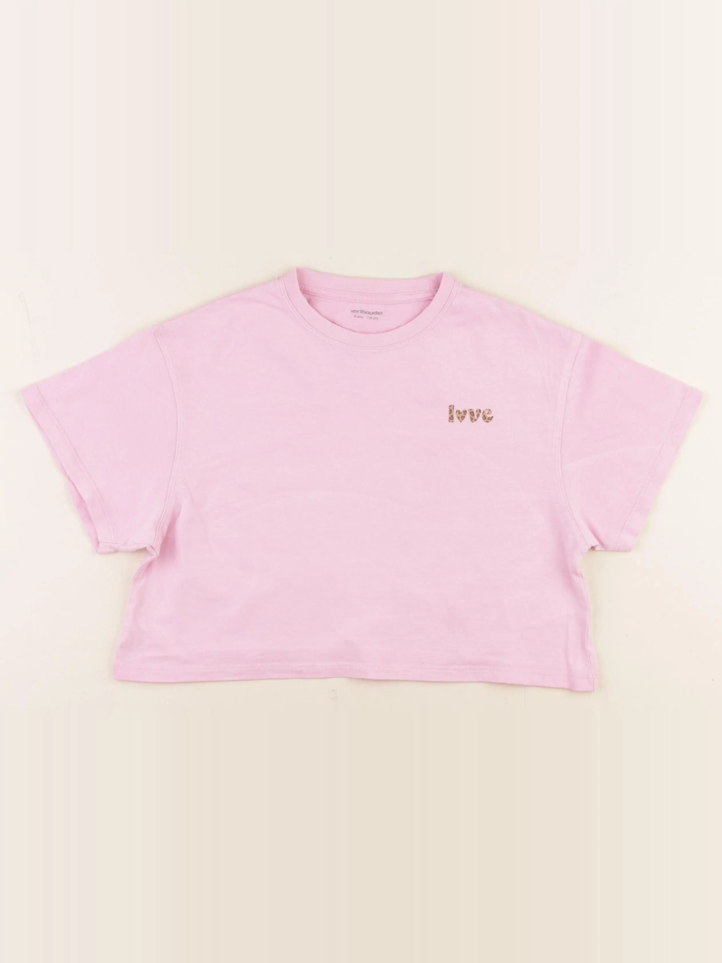 Vertbaudet - tee-shirt rose - 6 ans