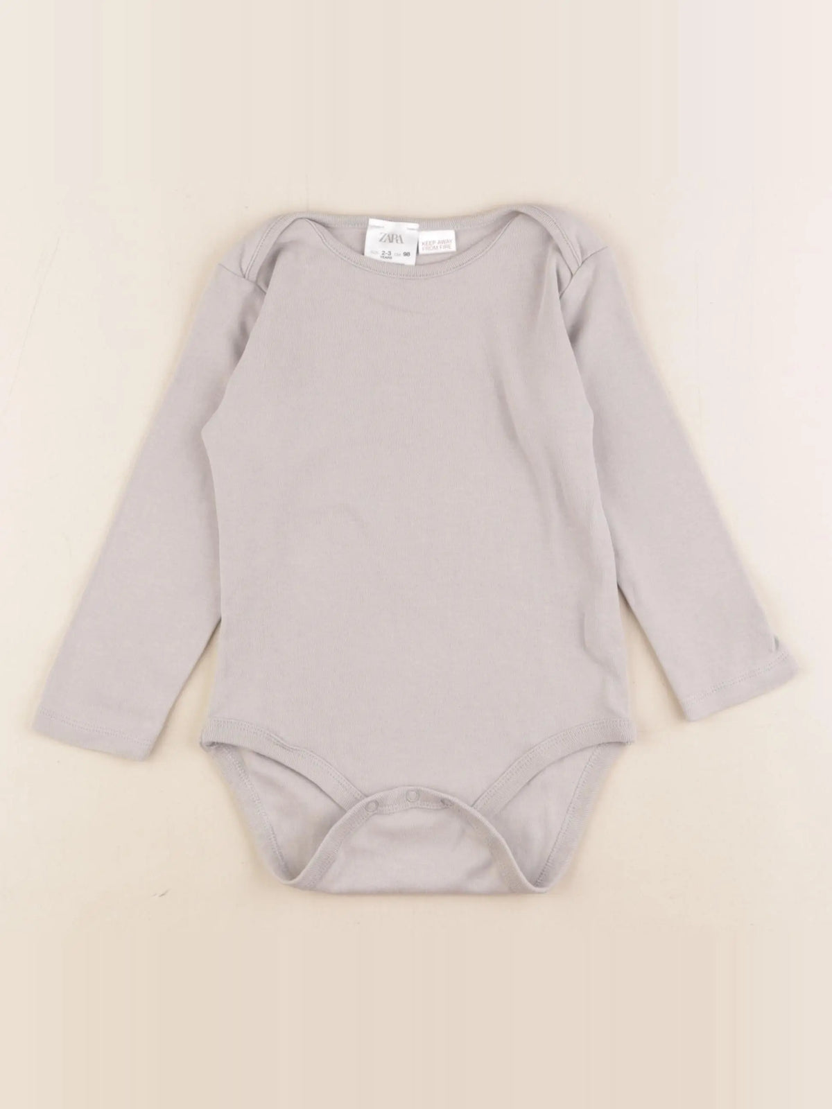 Zara - body gris - 2/3 ans