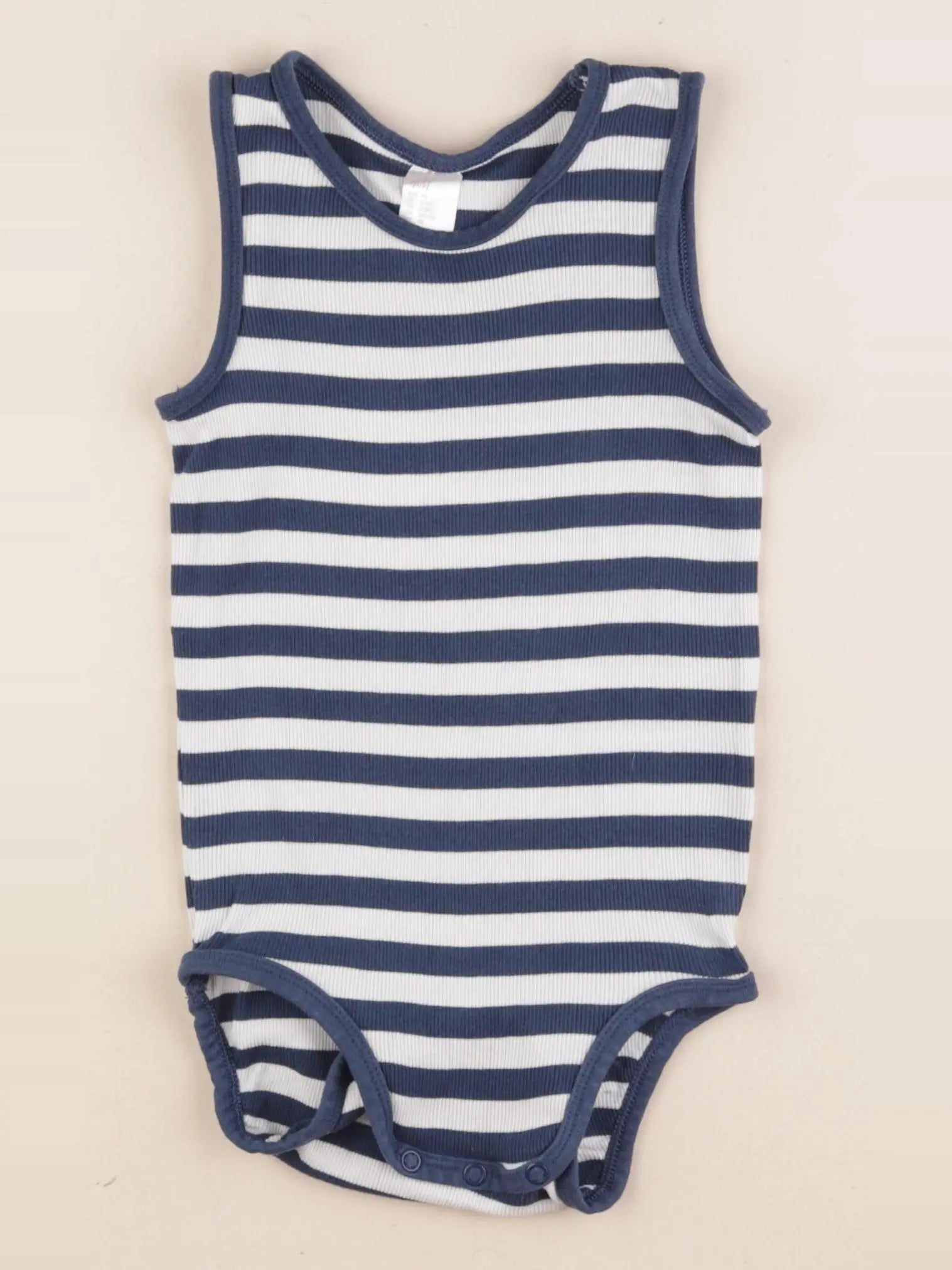 H&M - body blanc, bleu - 2/3 ans