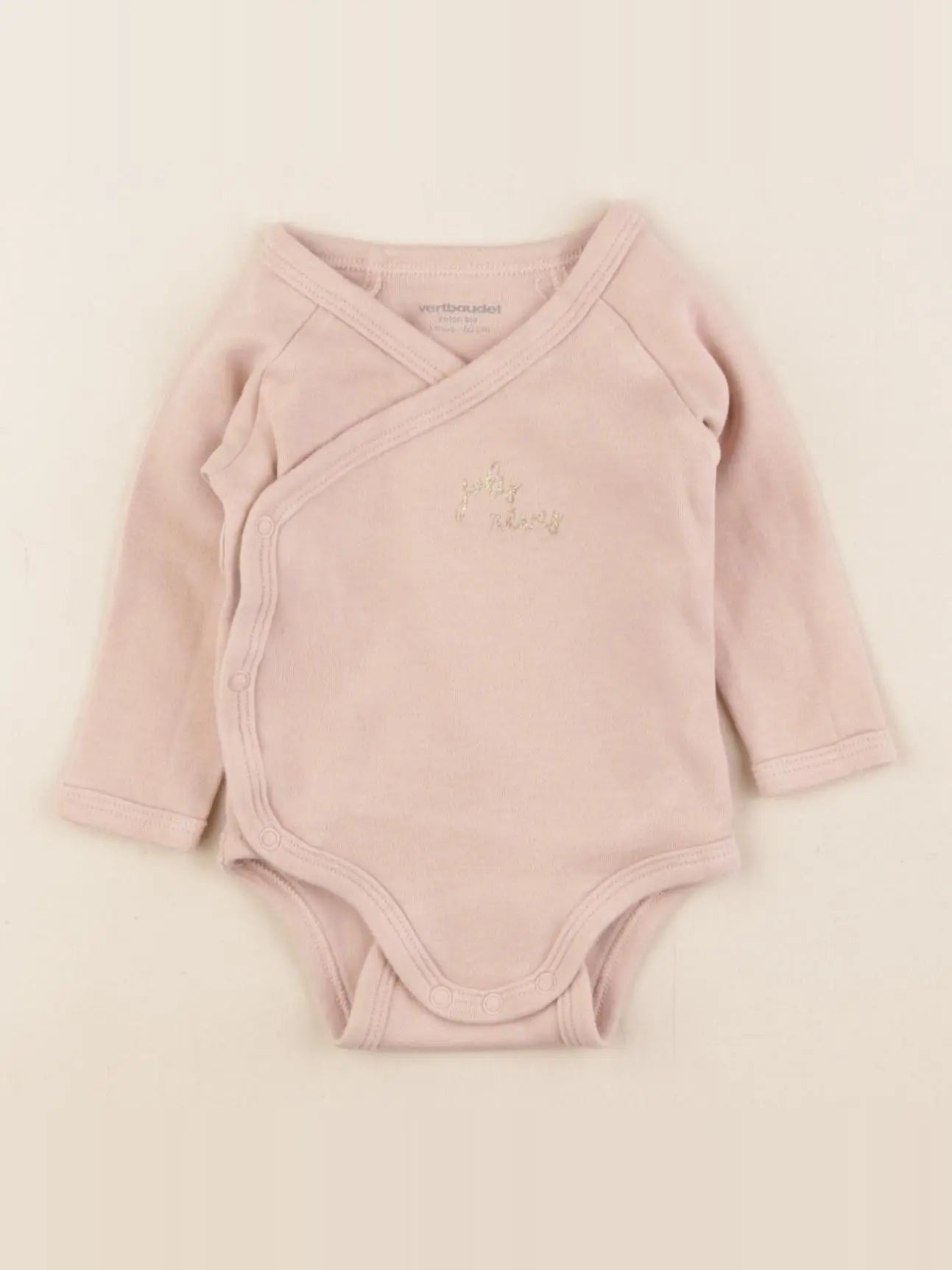 Vertbaudet - body rose, or - 3 mois