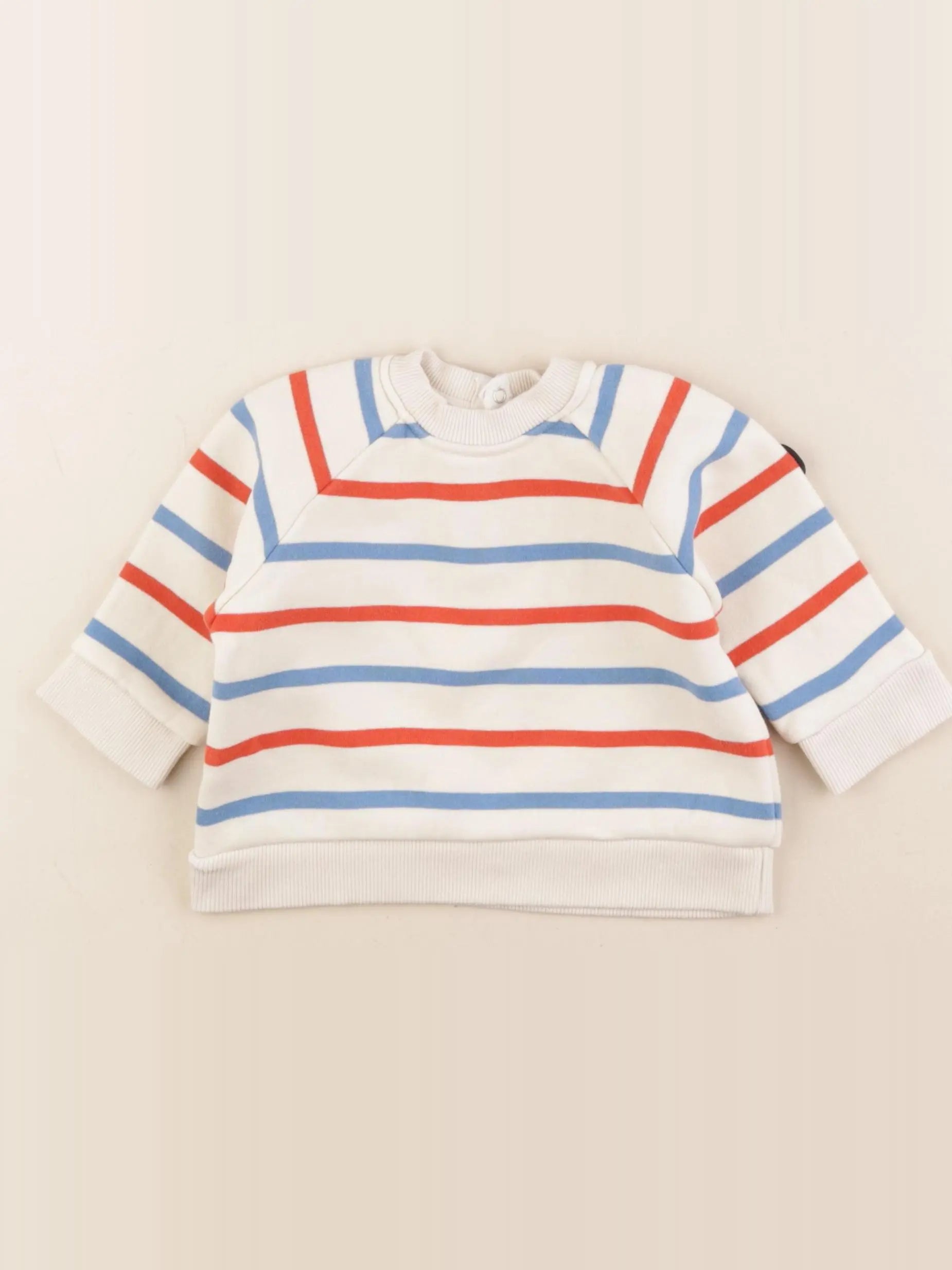Petit Bateau - sweat blanc - 6 mois