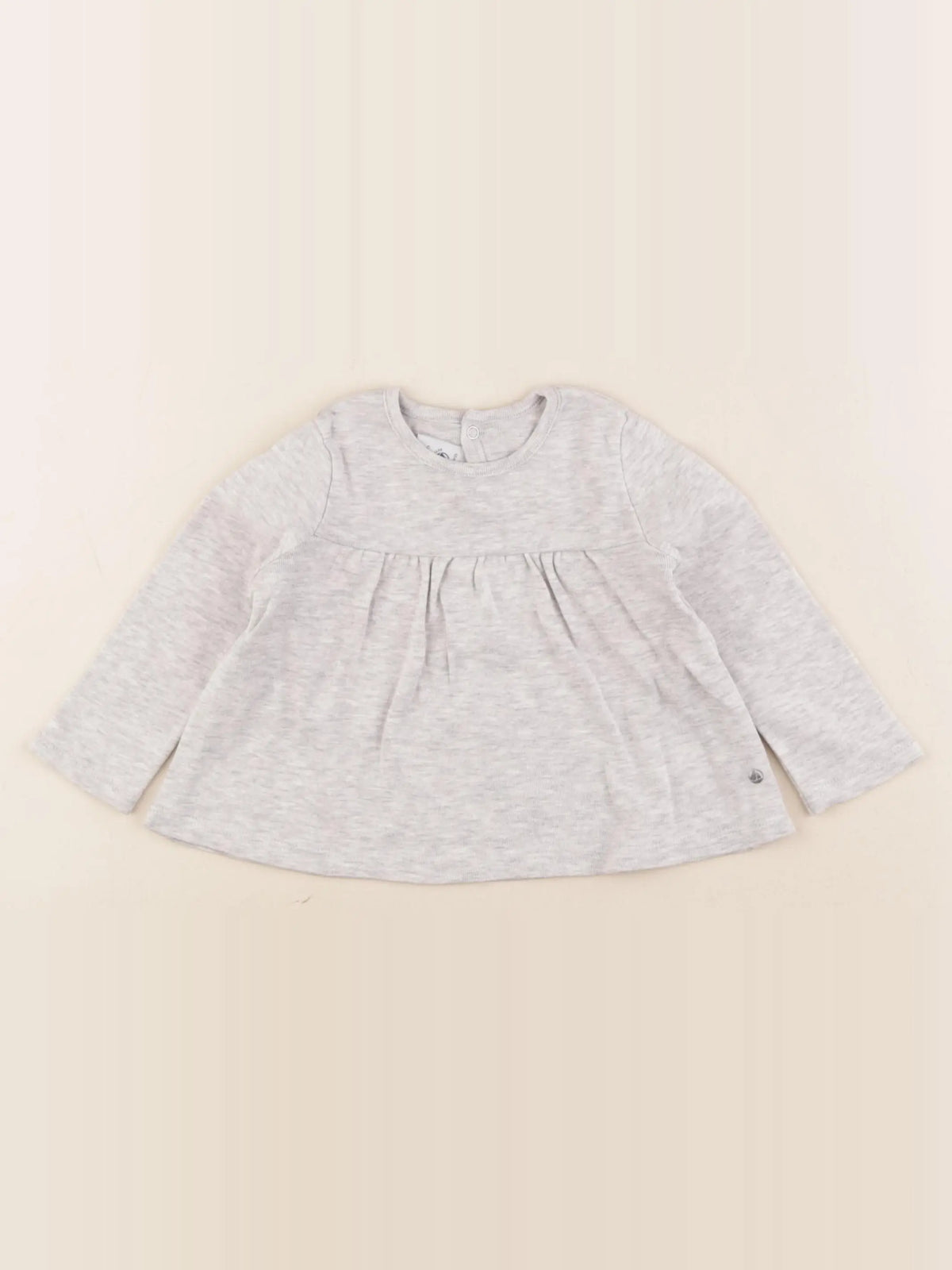 Petit Bateau - tee-shirt gris - 12 mois