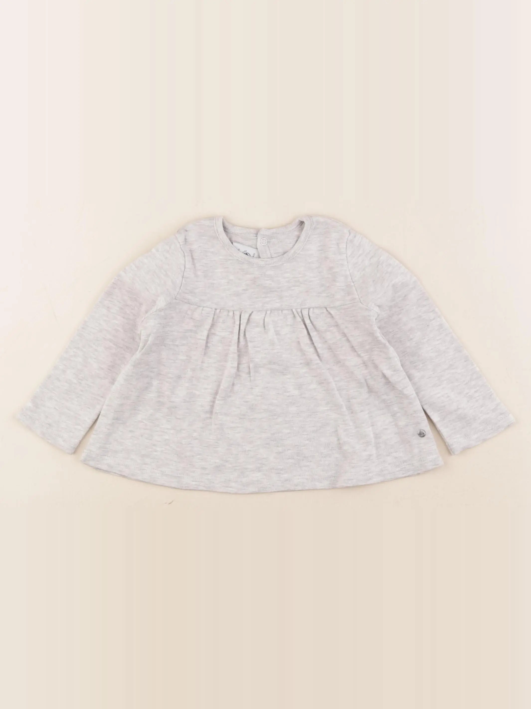 Petit Bateau - tee-shirt gris - 12 mois