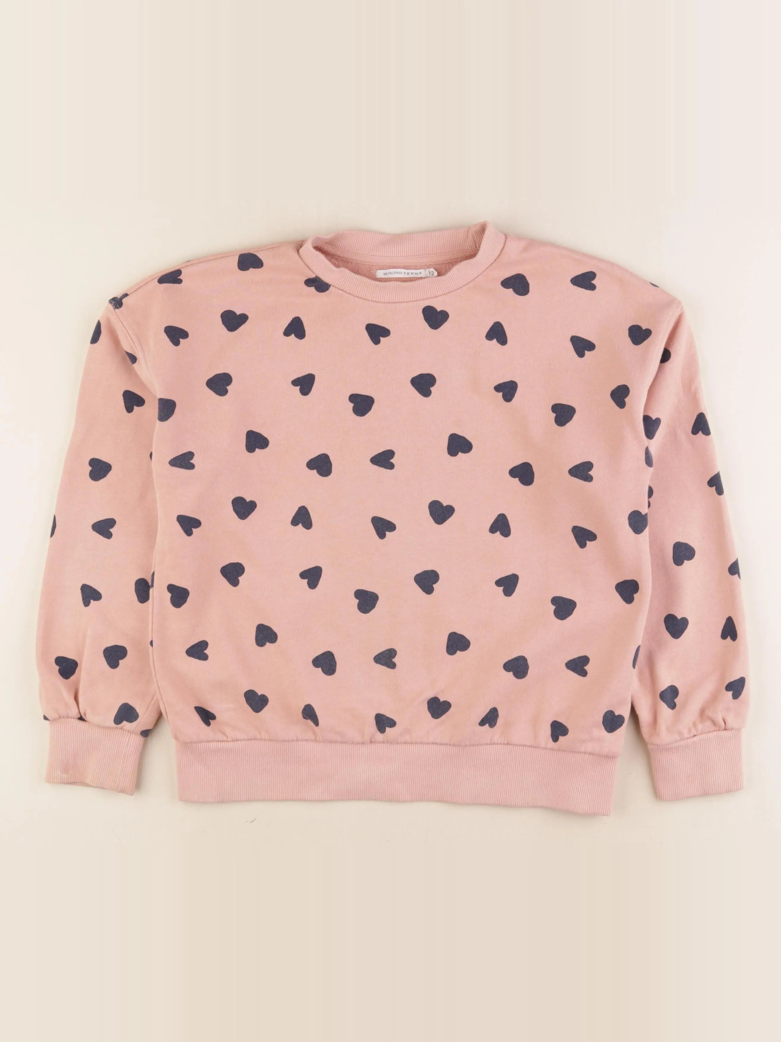 Monoprix - sweat rose - 12 ans