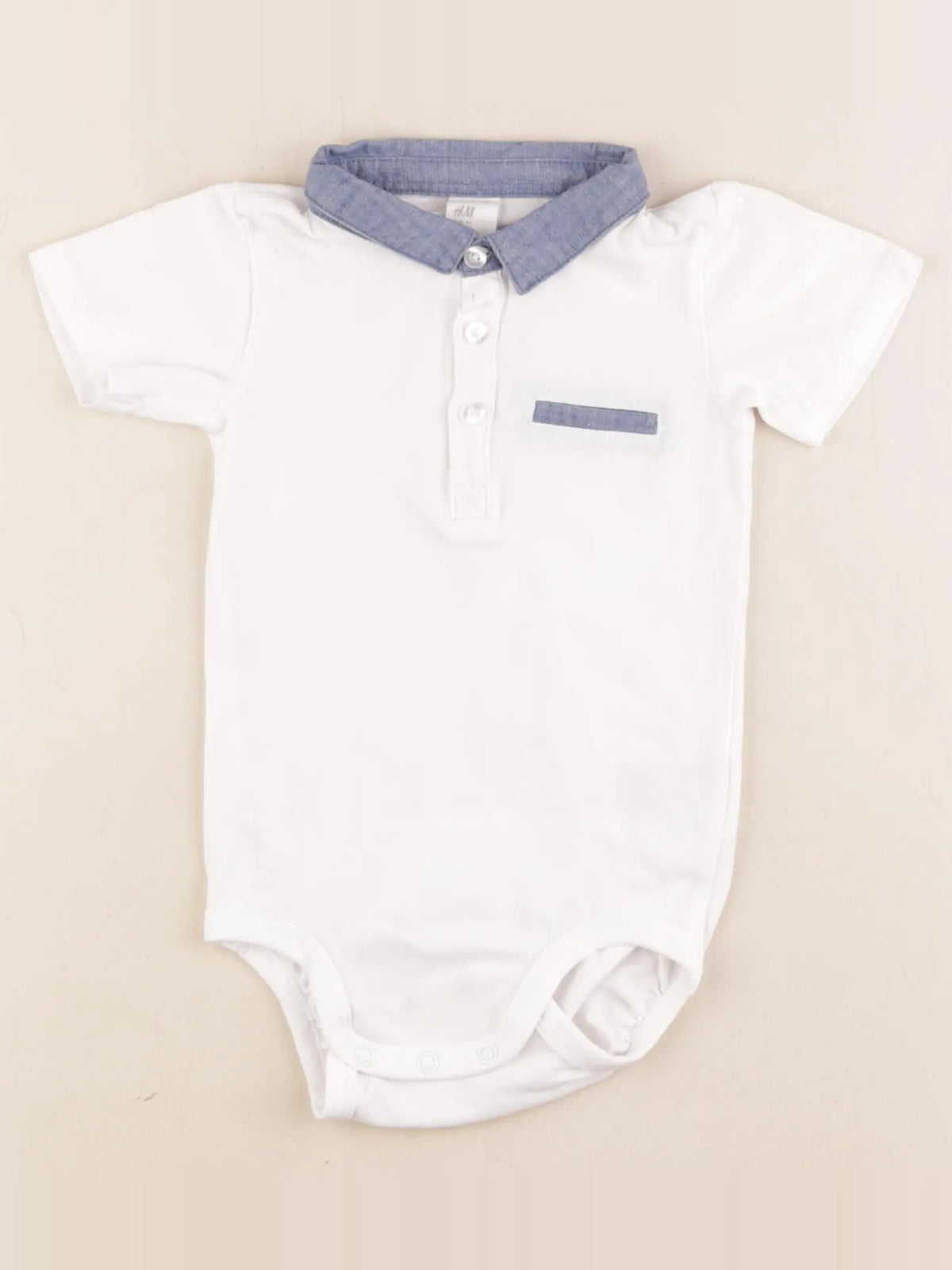 H&M - body à col blanc - 18/24 mois
