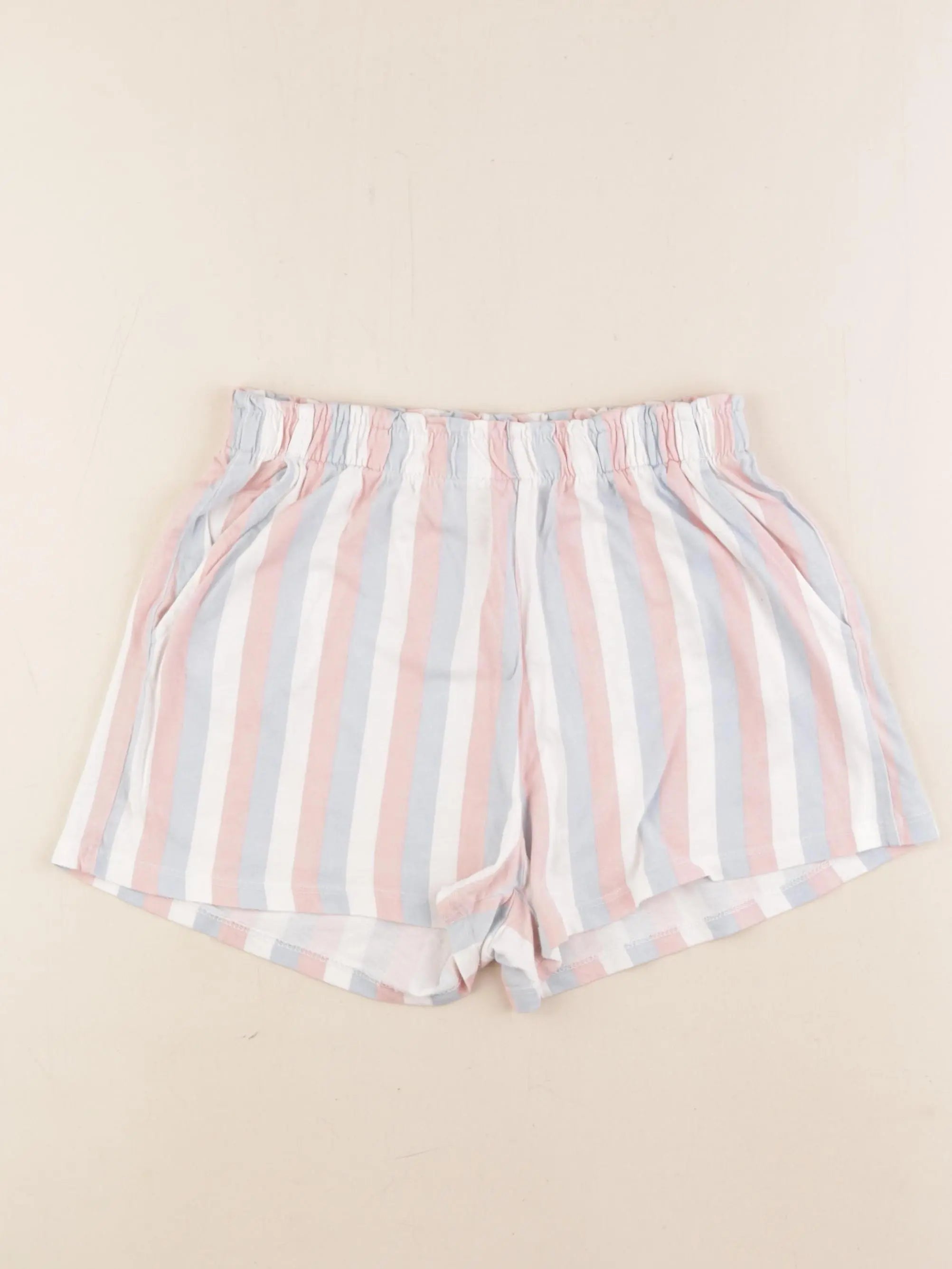 H&M - short bleu, rose - 9/10 ans