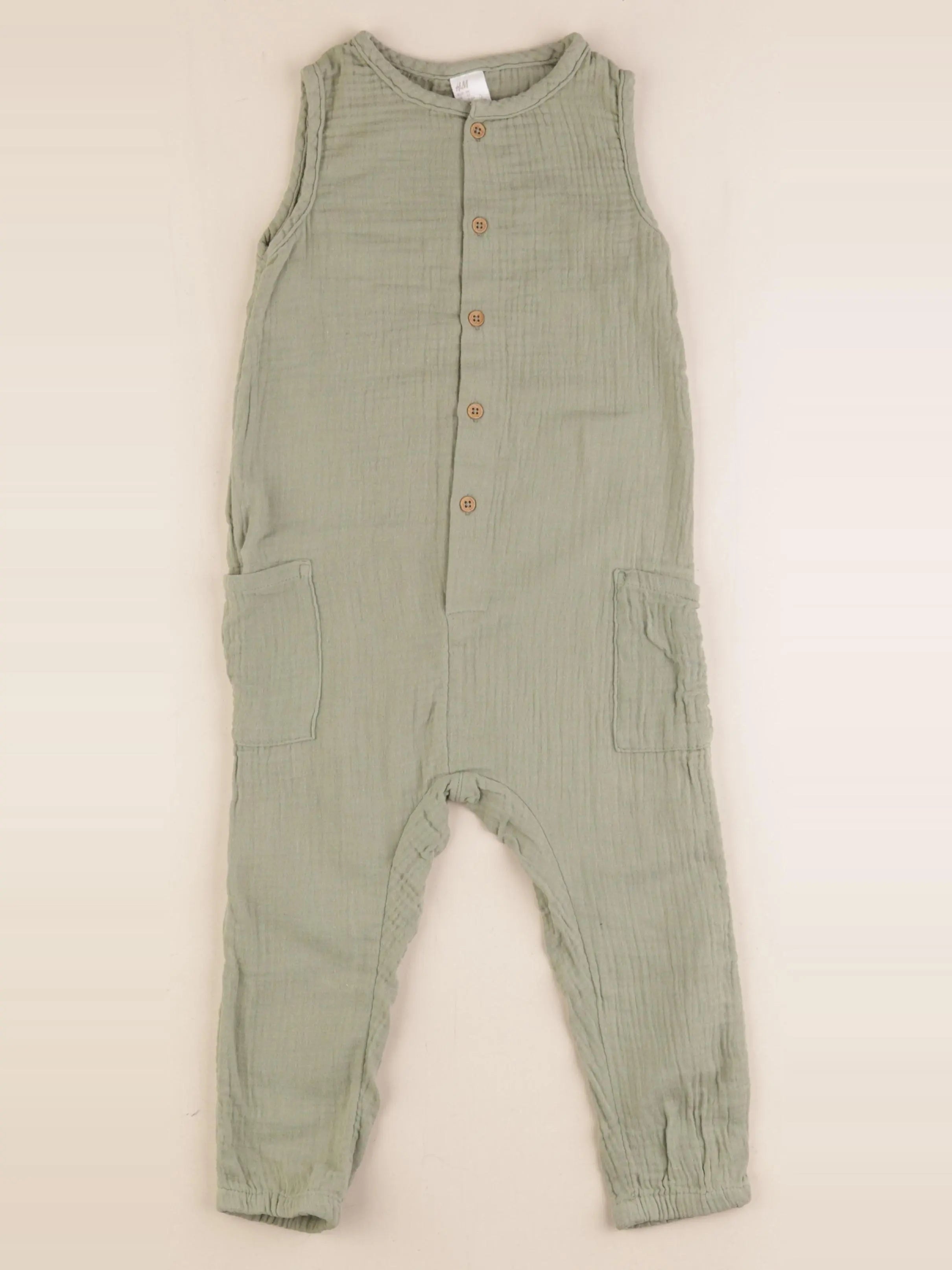 H&M - combinaison vert - 2/3 ans