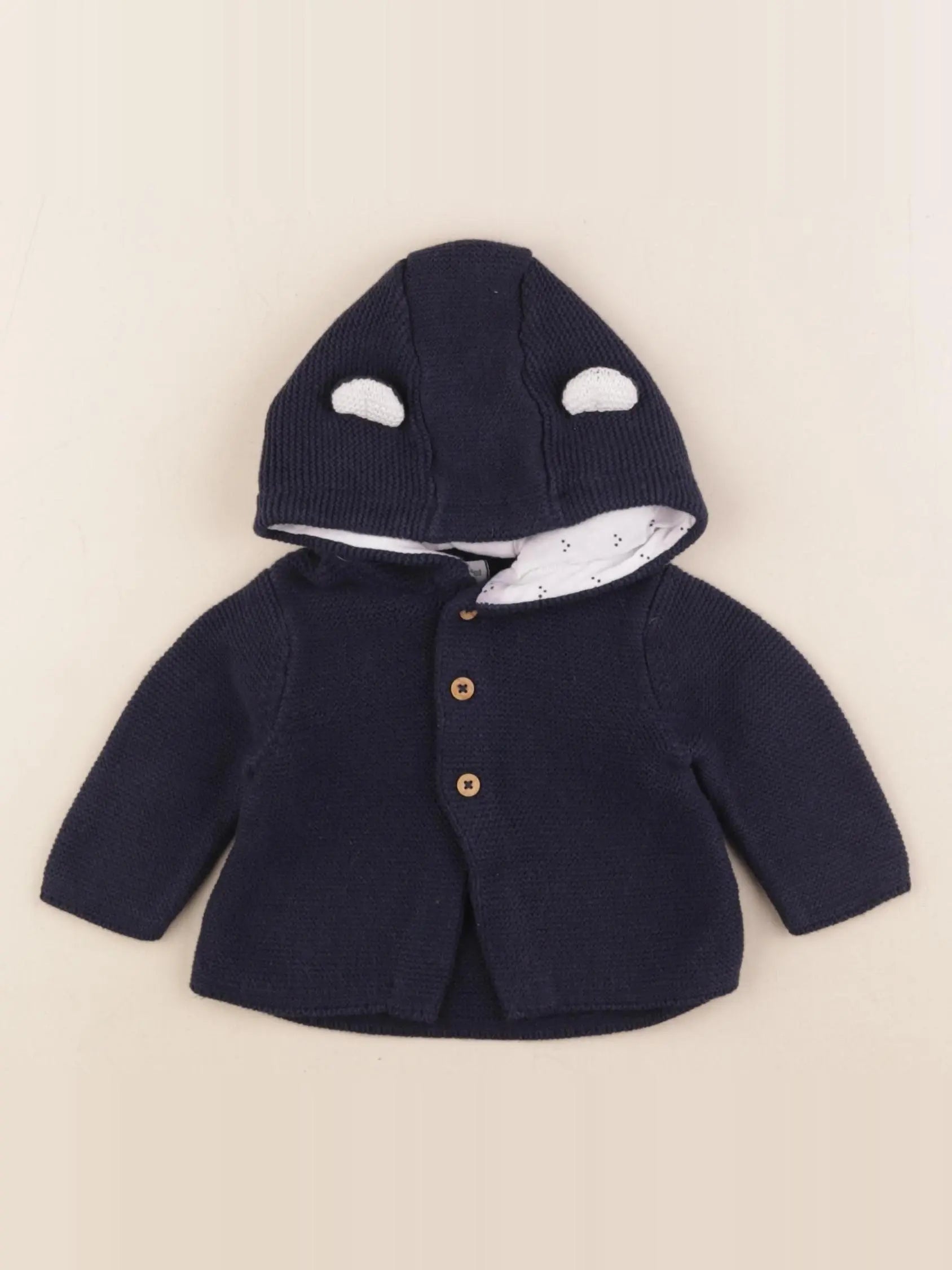 Vertbaudet - gilet bleu - 3 mois