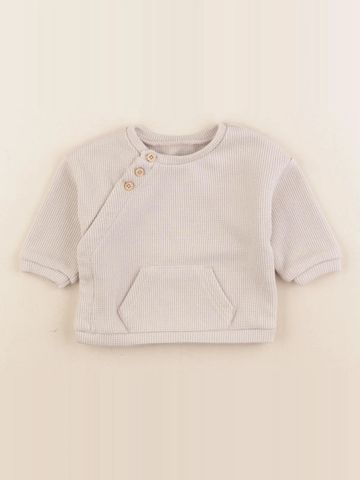 Vertbaudet - sweat beige - 3 mois