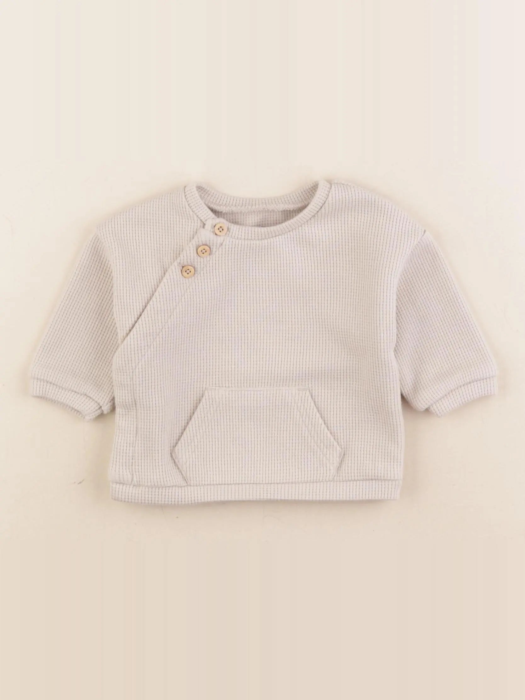 Vertbaudet - sweat beige - 3 mois