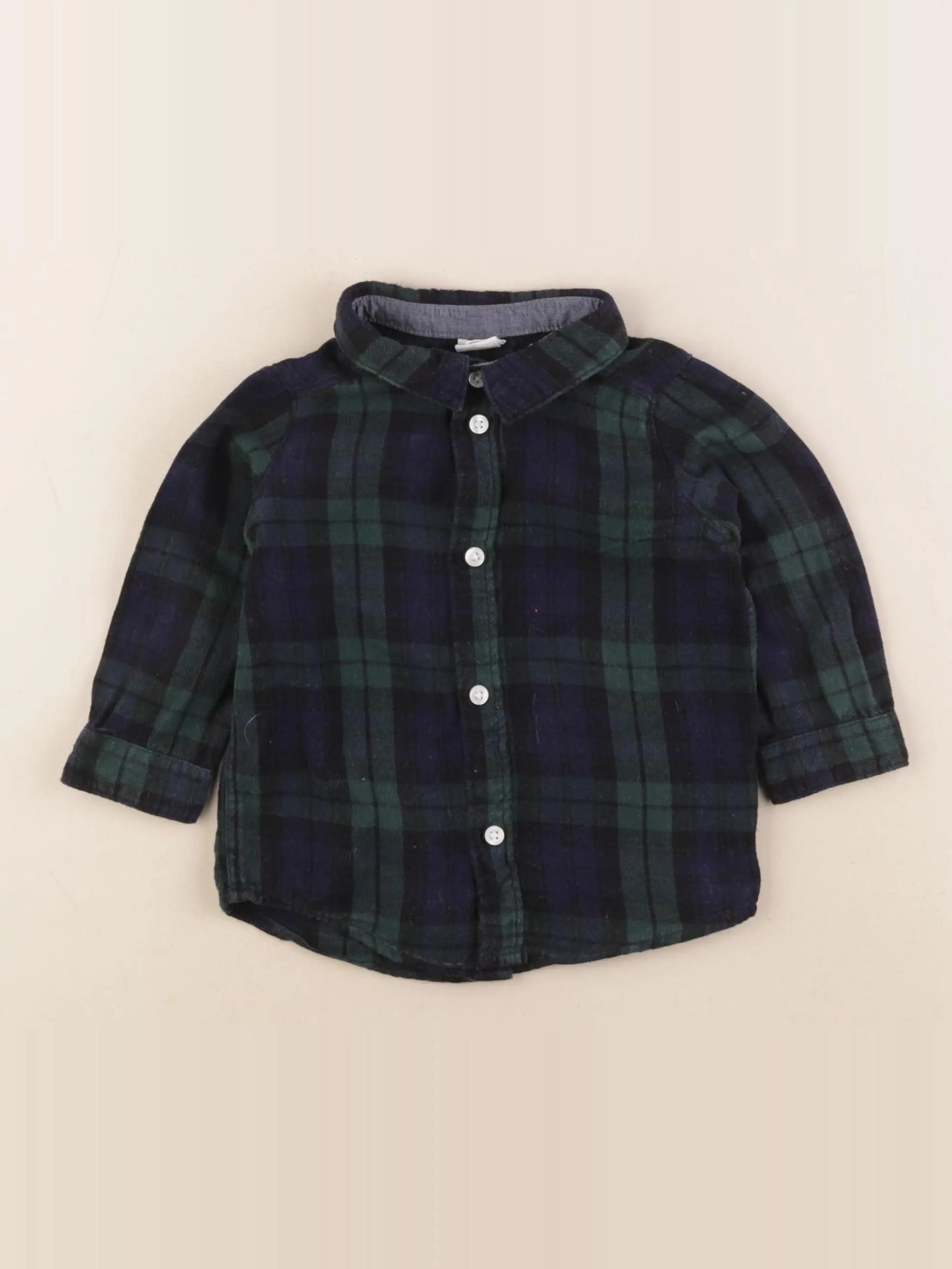 H&M - chemise vert - 6/9 mois