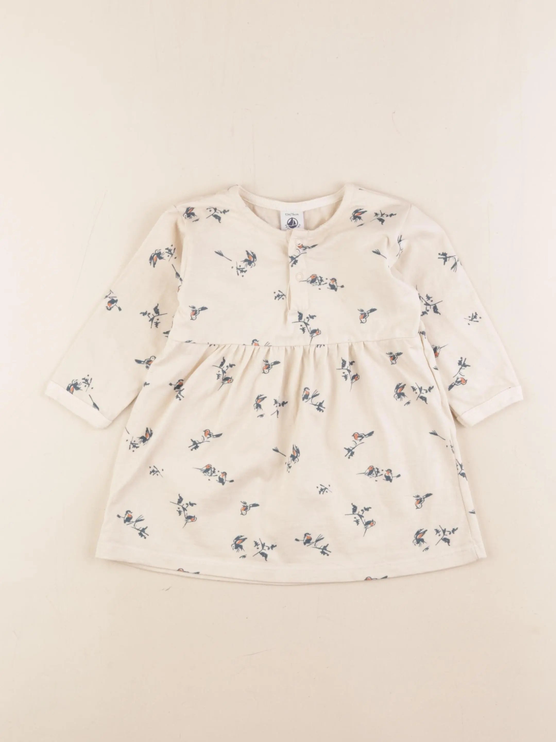 Petit Bateau - robe beige - 12 mois