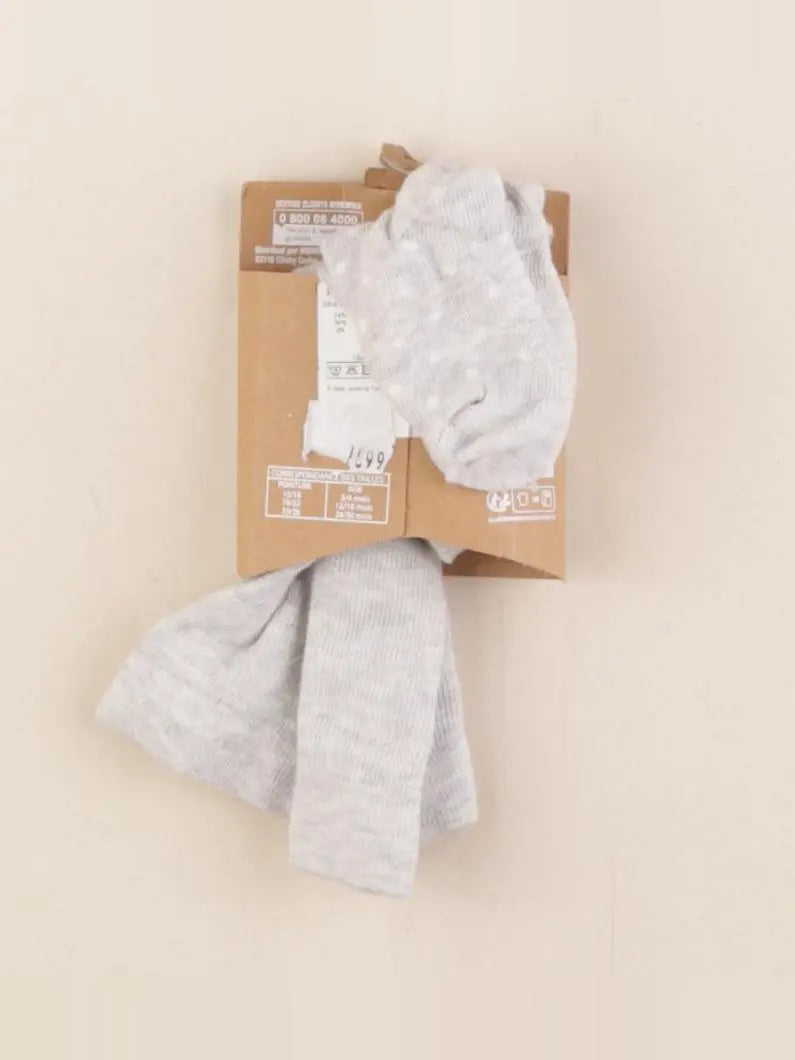 Boutchou - collants gris - 0/9 mois