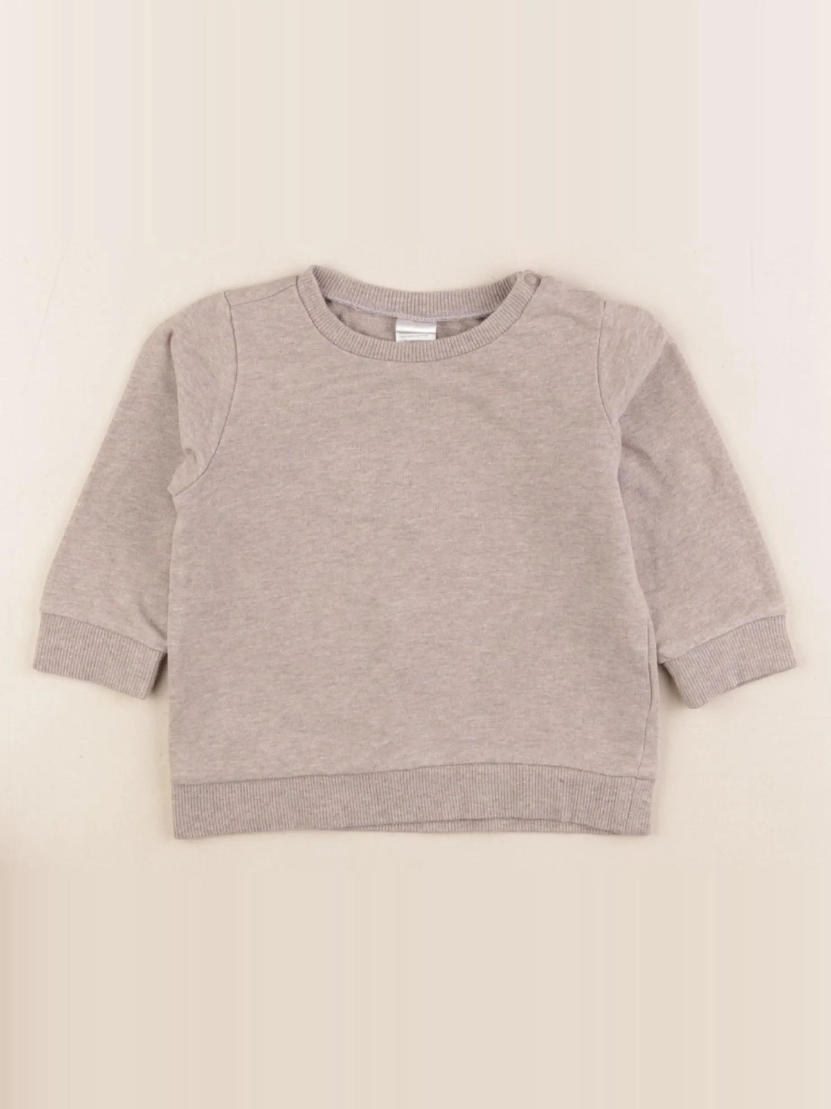 H&M - sweat taupe - 6/9 mois