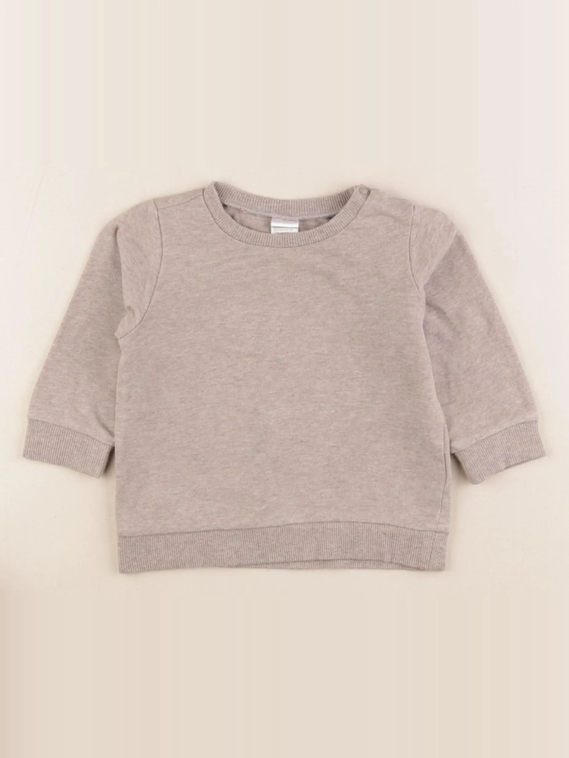 H&M - sweat taupe - 6/9 mois