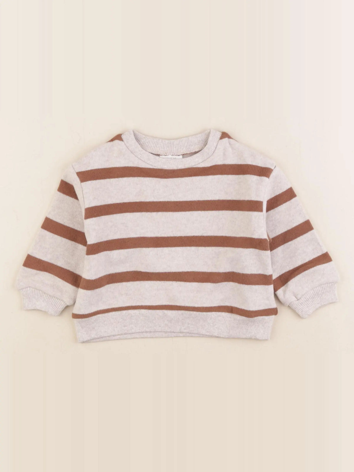 Zara - pull marron, gris - 3/6 mois