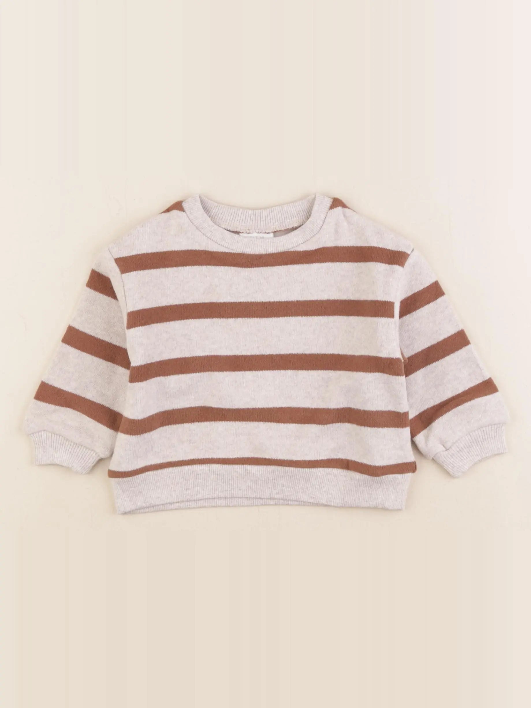 Zara - pull marron, gris - 3/6 mois