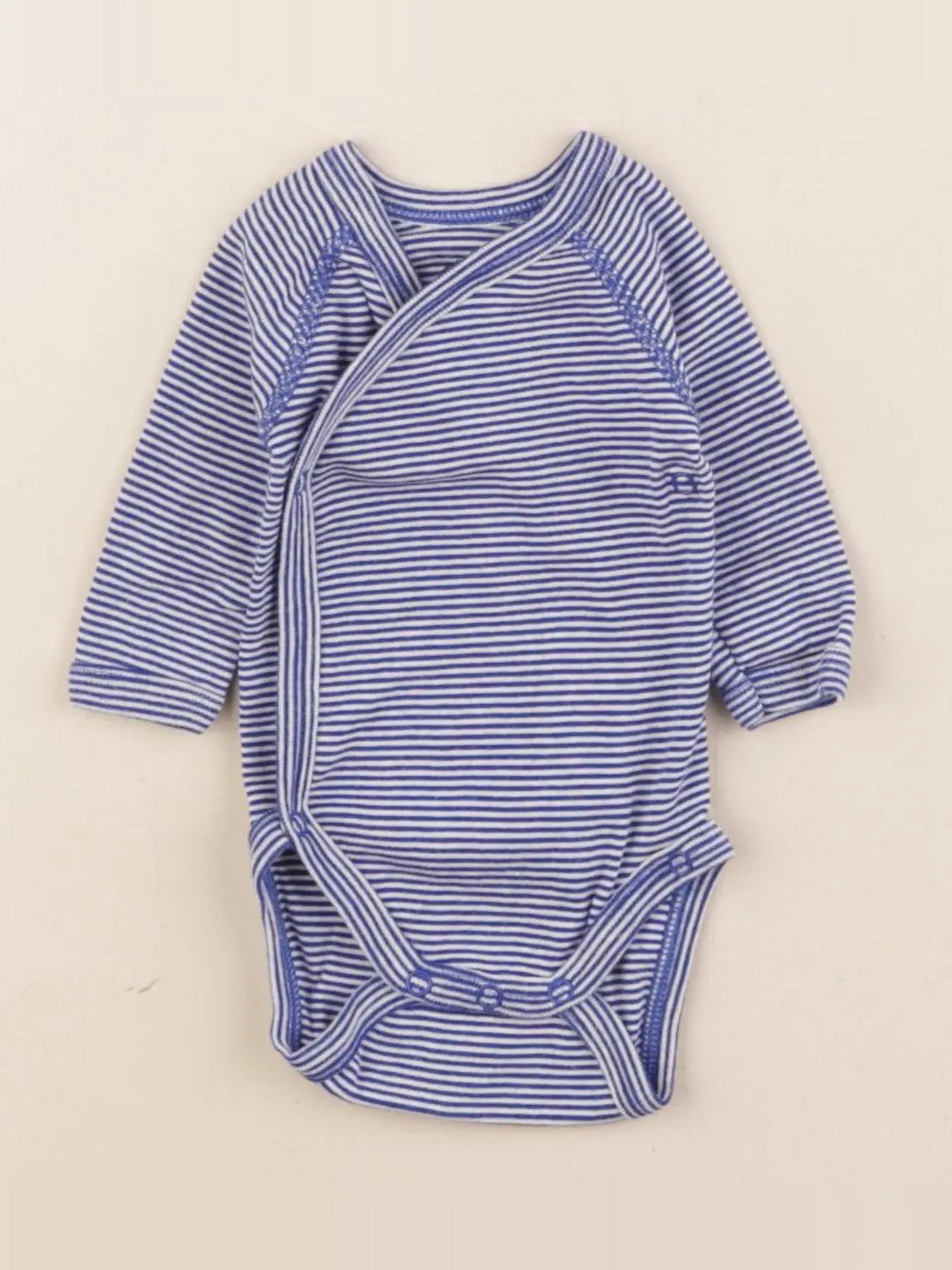 Petit Bateau - body bleu - 0 mois