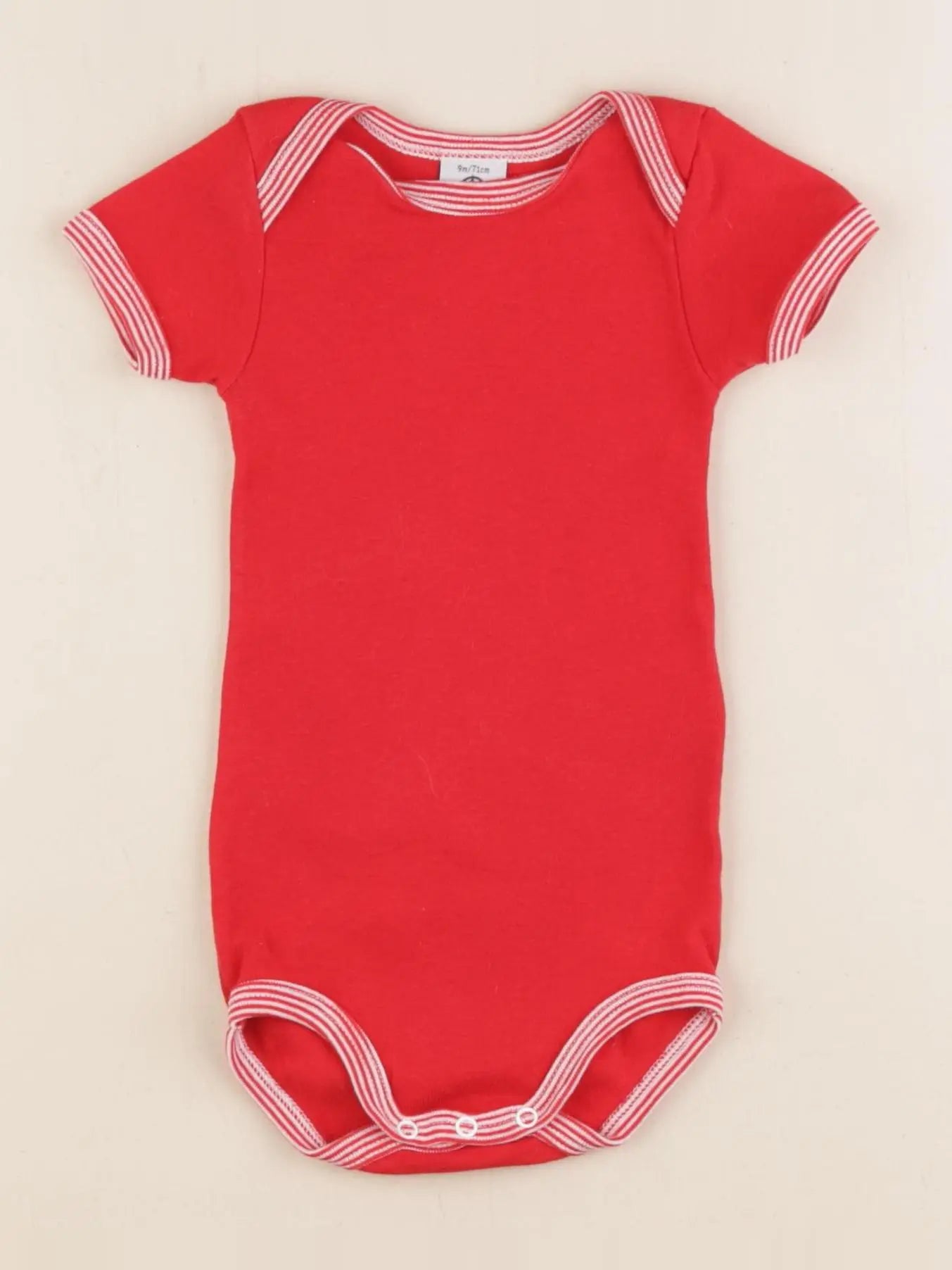 Petit Bateau - body rouge - 9 mois