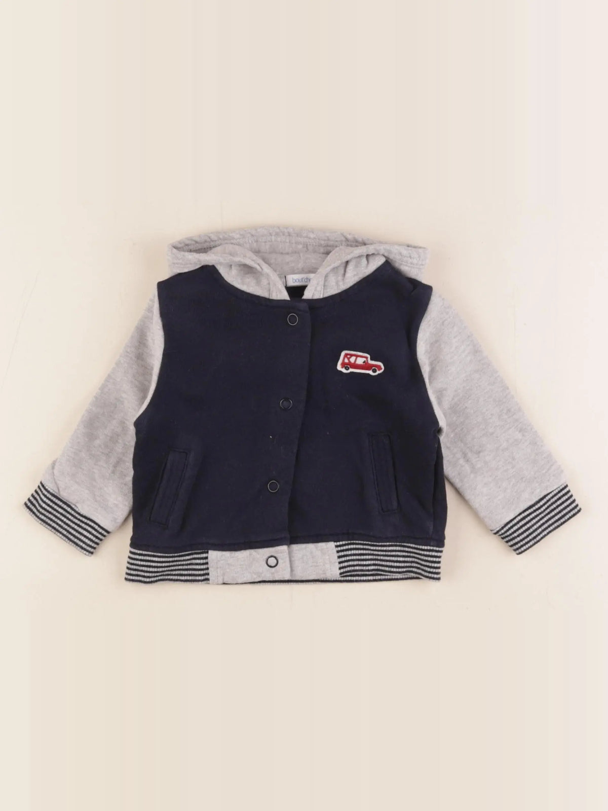 Boutchou - sweat gris, bleu - 6 mois