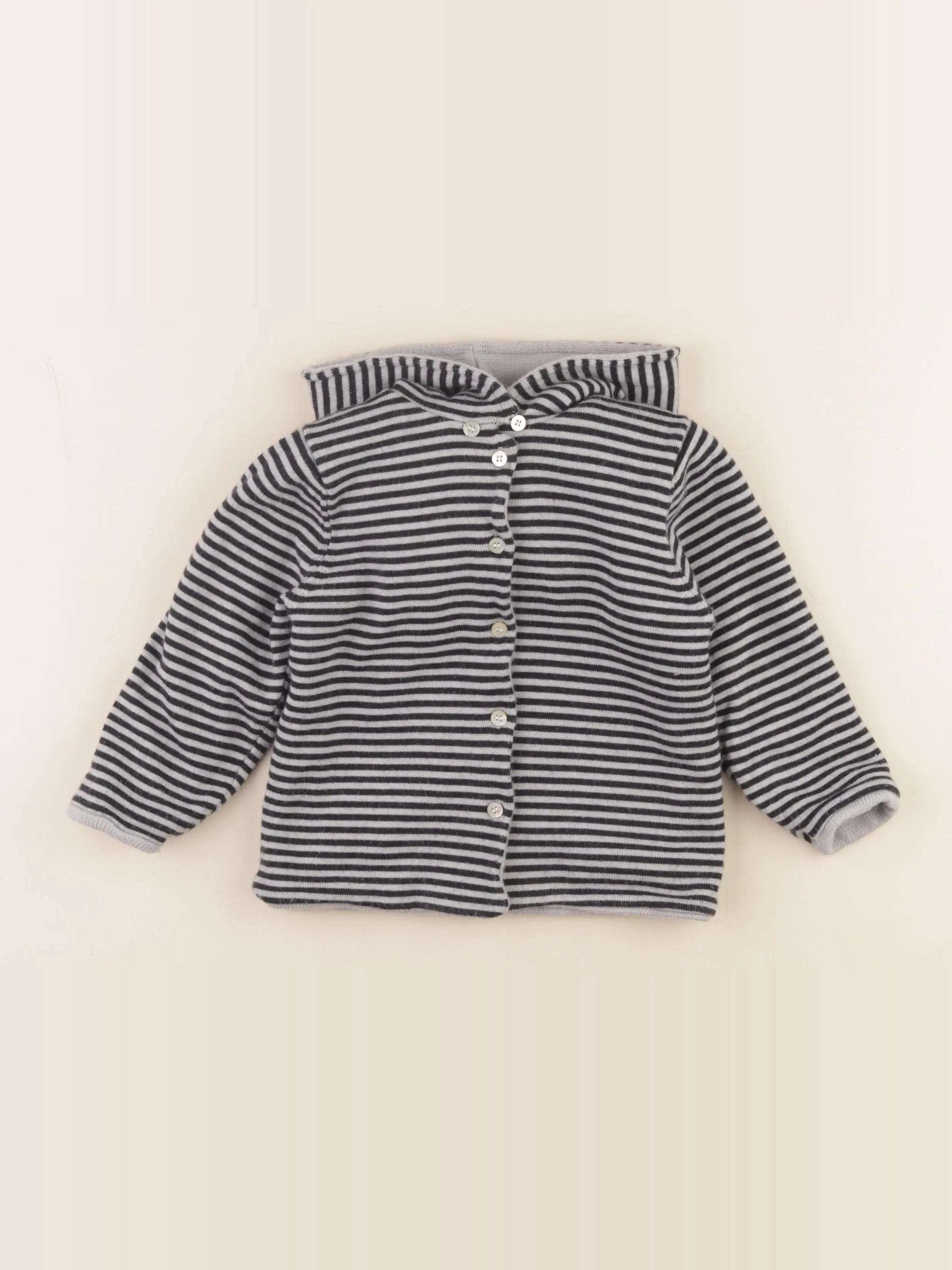 Cyrillus - veste réversible gris, noir - 24 mois