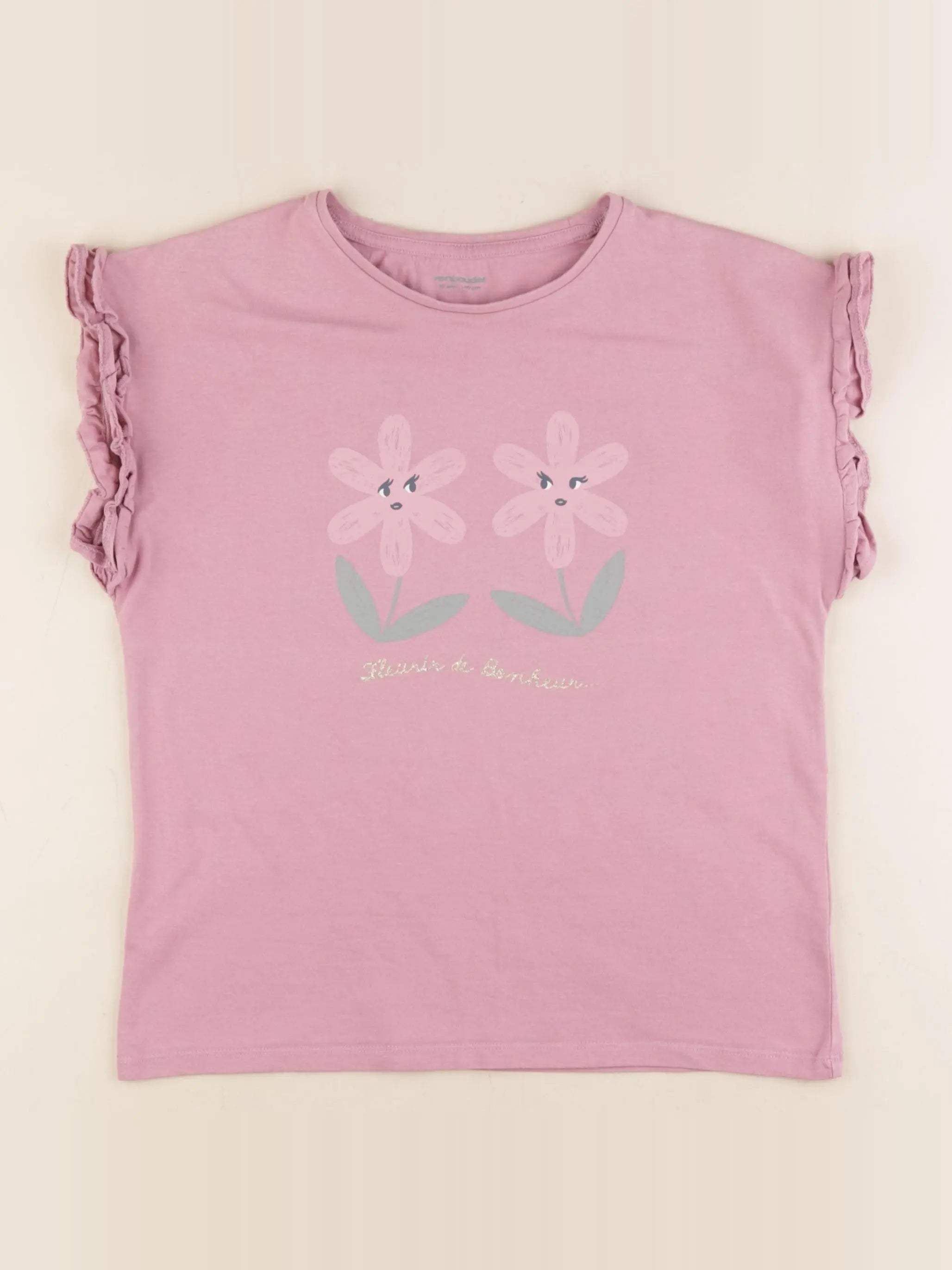 Vertbaudet - tee-shirt rose - 10 ans
