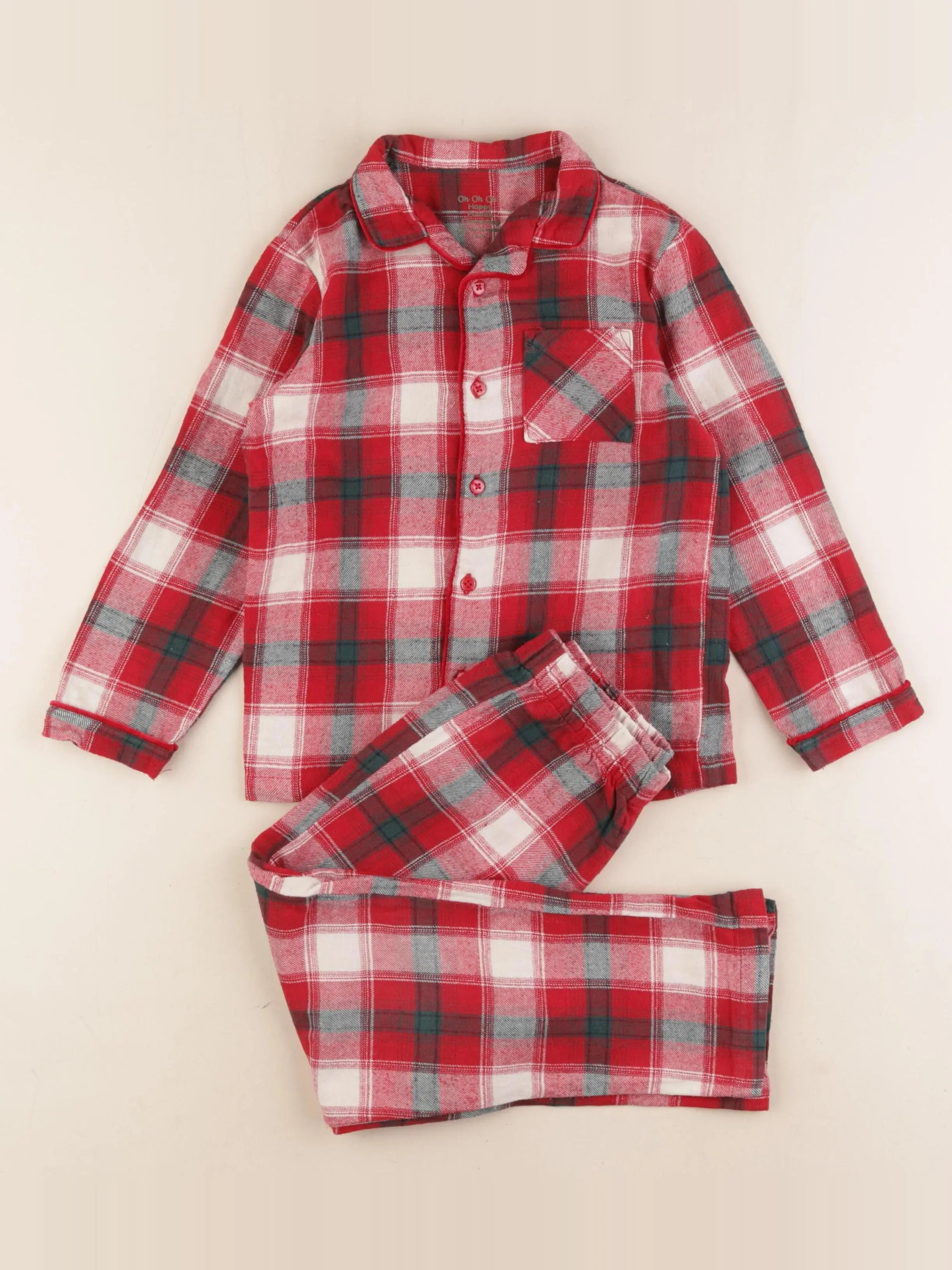 Vertbaudet - pyjama coton rouge - 6 ans