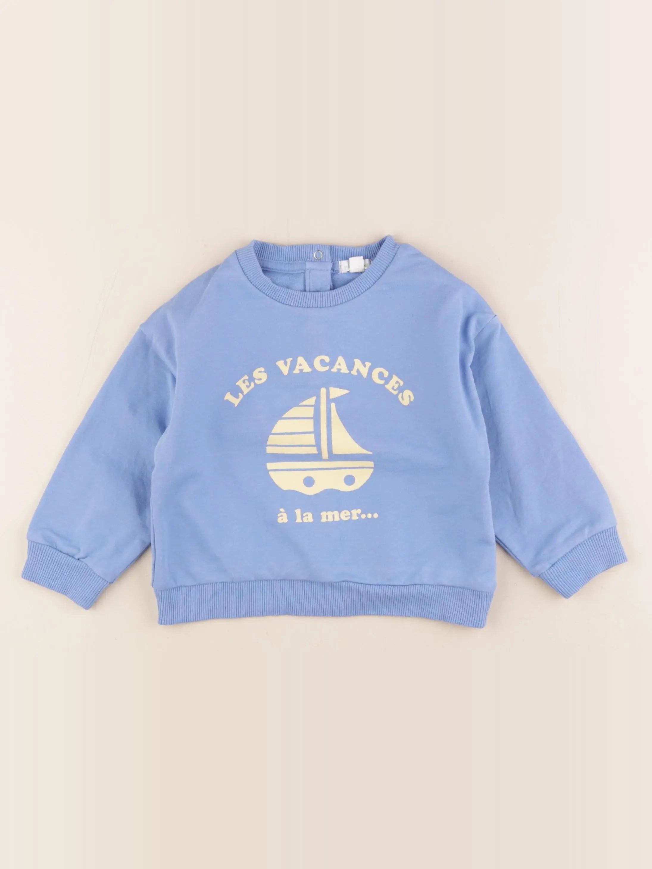Vertbaudet - sweat bleu - 24 mois