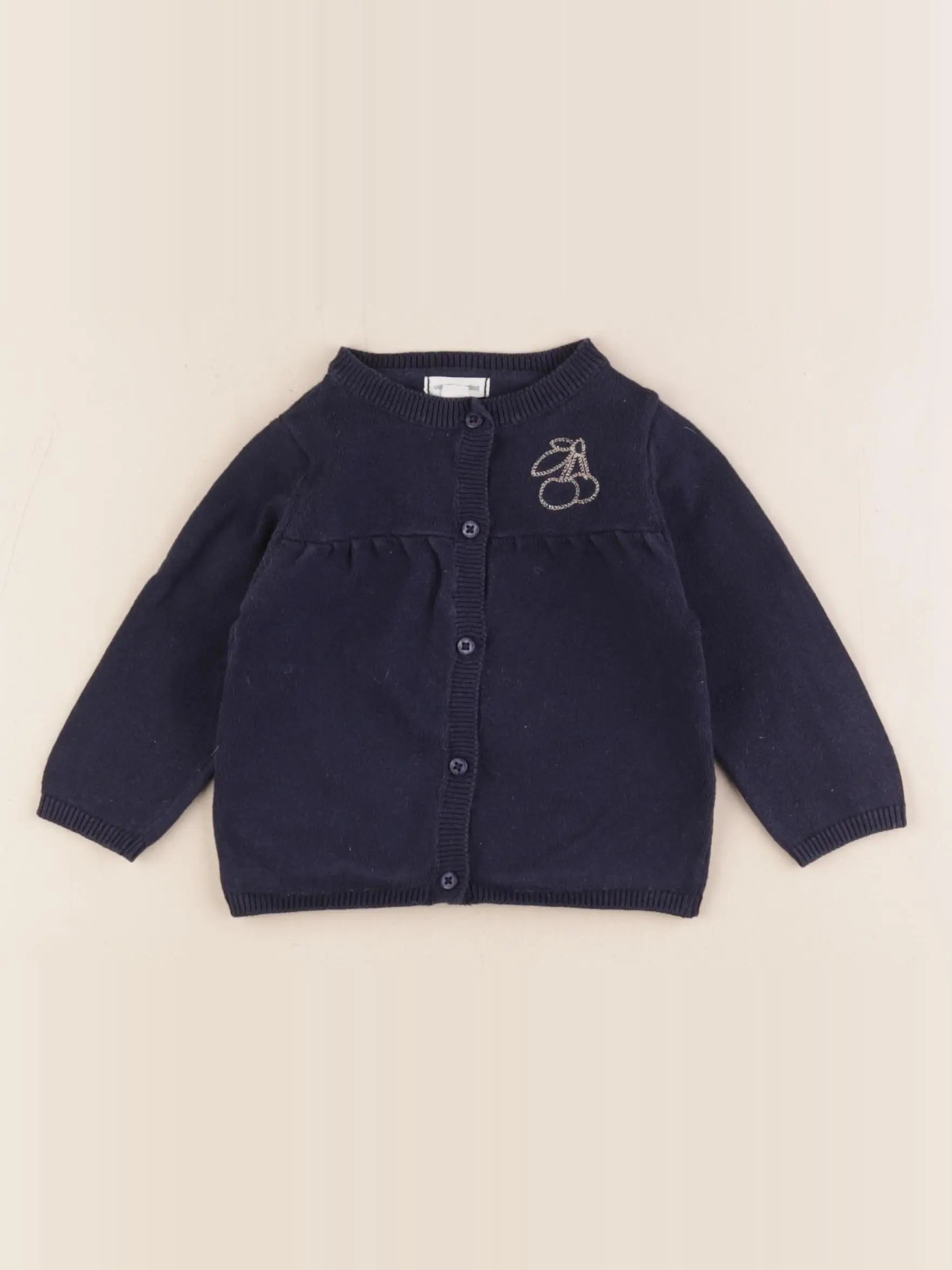Vertbaudet - gilet bleu - 6 mois
