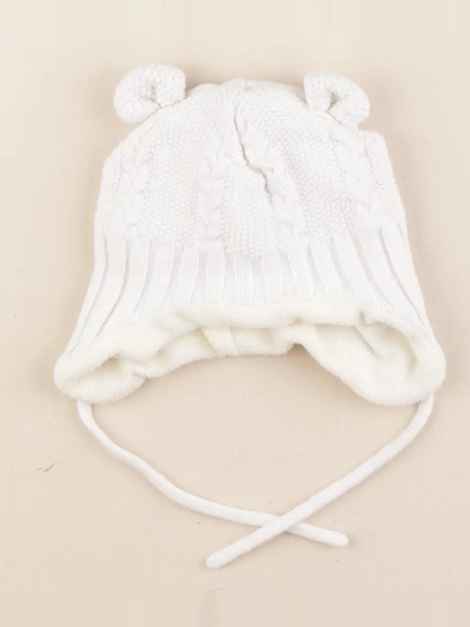H&M - bonnet blanc - 2/6 mois