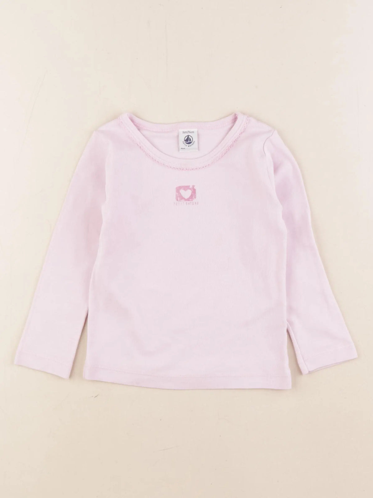 Petit Bateau - maillot de corps blanc, rose - 3 ans