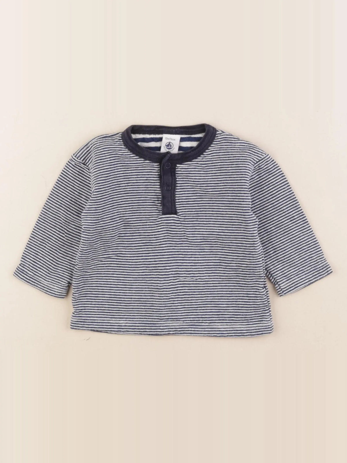 Petit Bateau - tee-shirt bleu, blanc - 12 mois