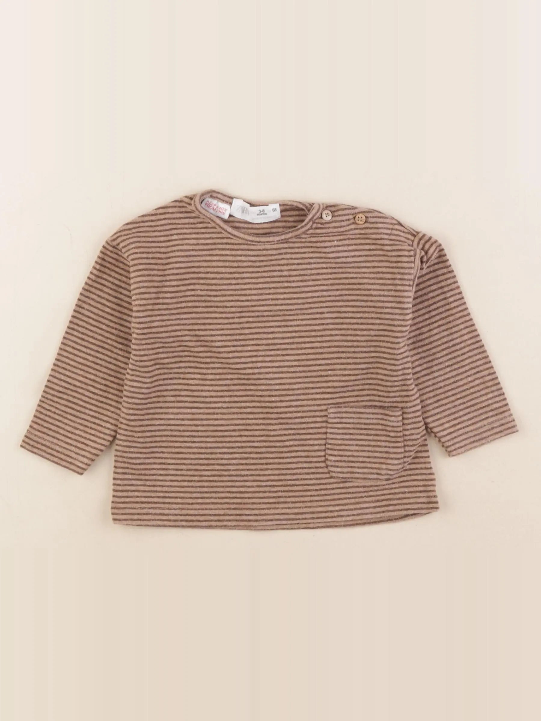 Zara - tee-shirt marron - 3/6 mois