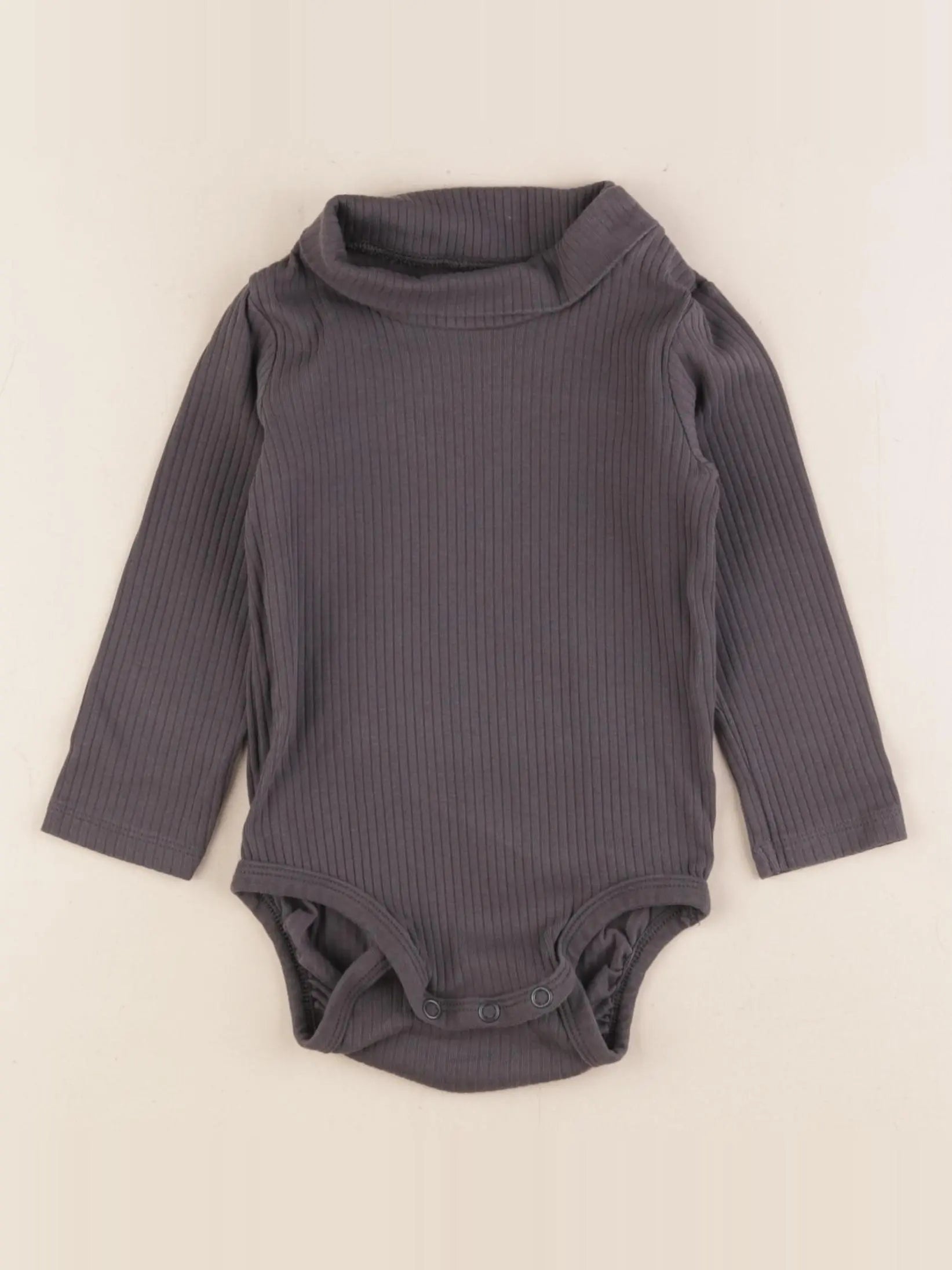 H&M - body à col gris - 9/12 mois