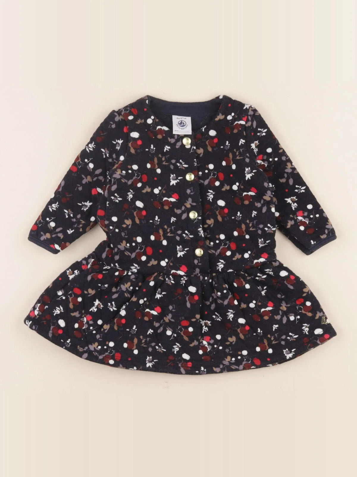 Petit Bateau - robe noir - 6 mois