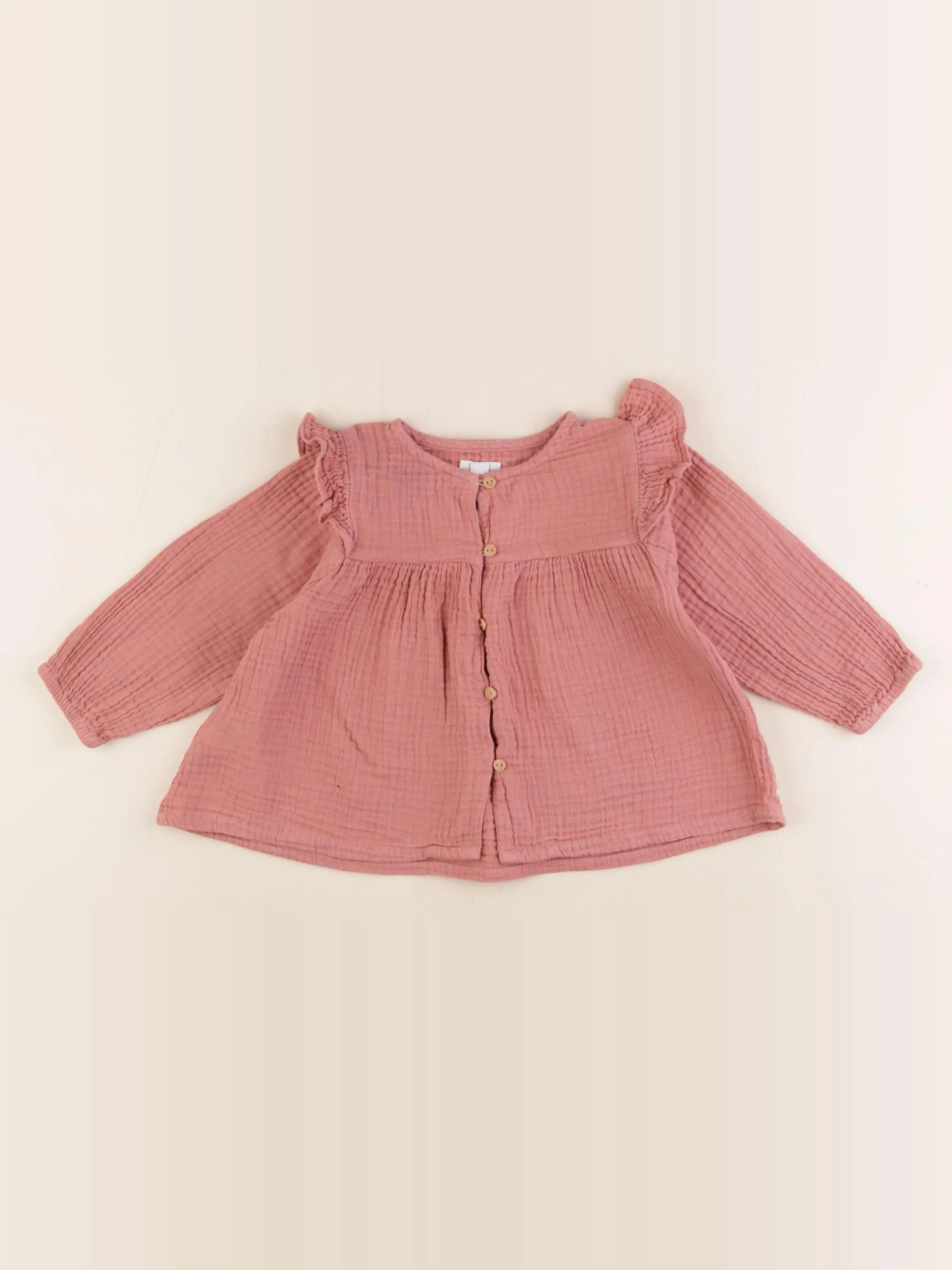 Vertbaudet - blouse rose - 12 mois