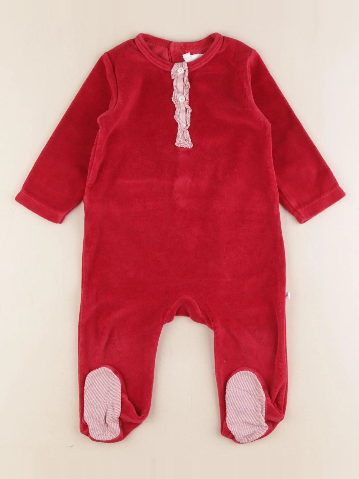 Jacadi - pyjama velours rouge - 12 mois