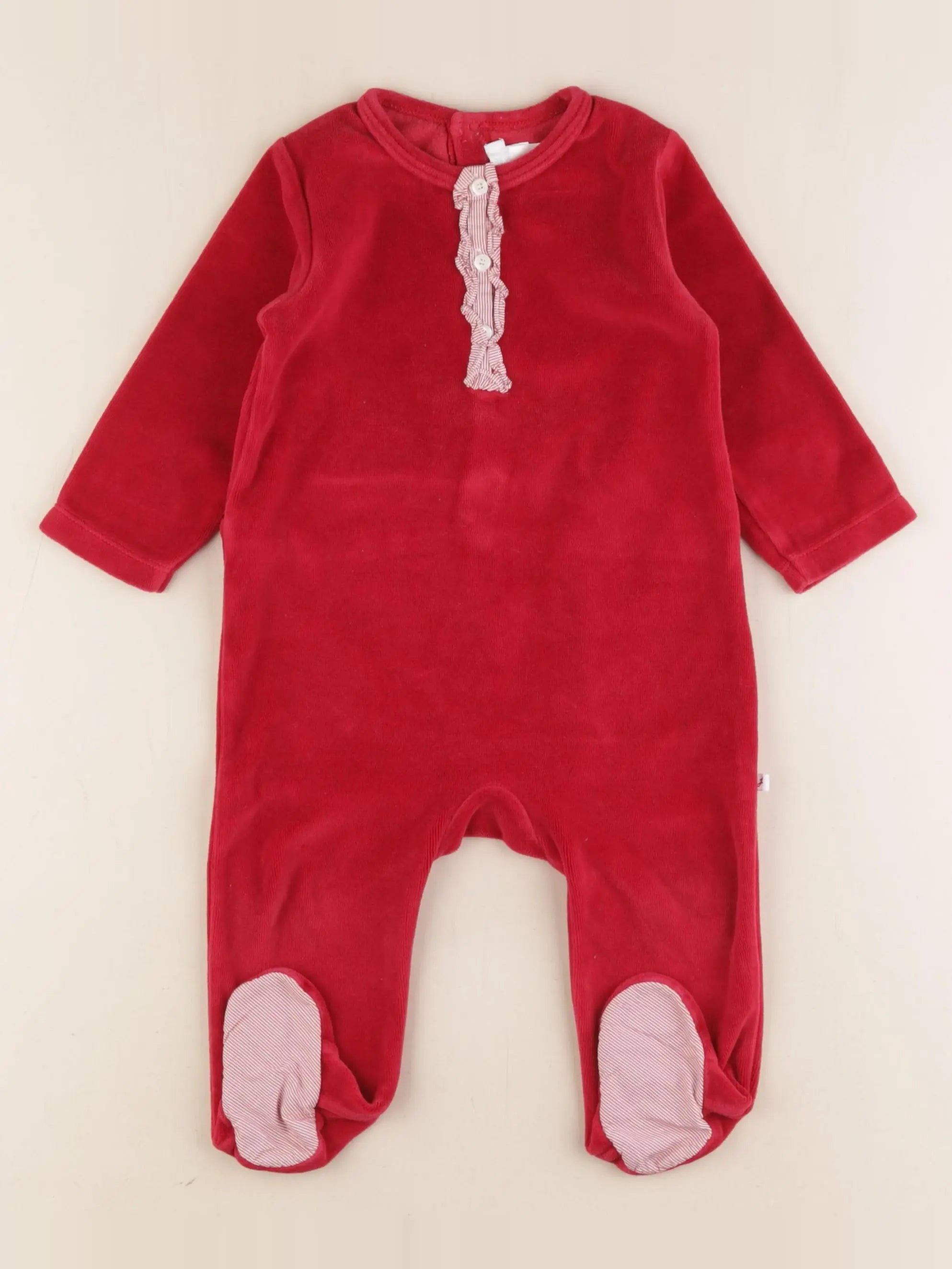 Jacadi - pyjama velours rouge - 12 mois