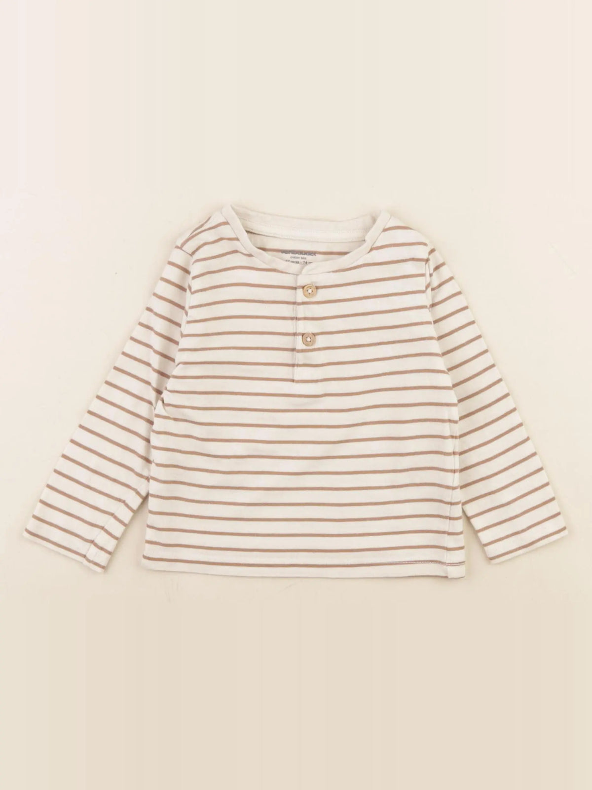Vertbaudet - tee-shirt beige - 12 mois