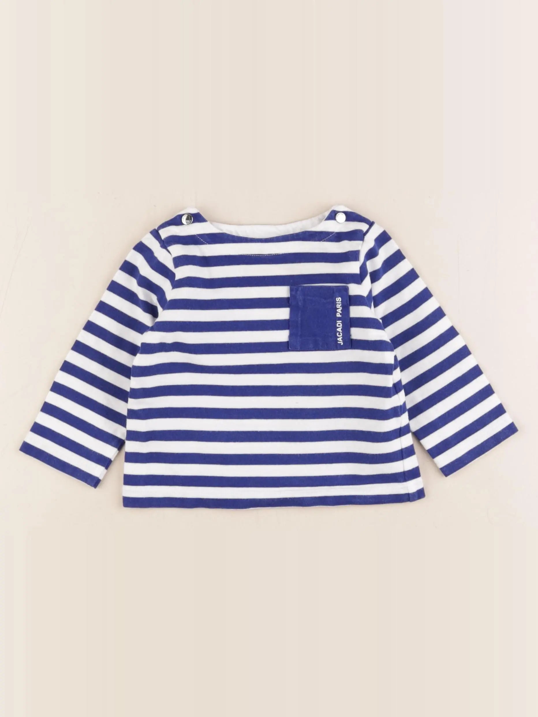 Jacadi - tee-shirt blanc, bleu - 12 mois