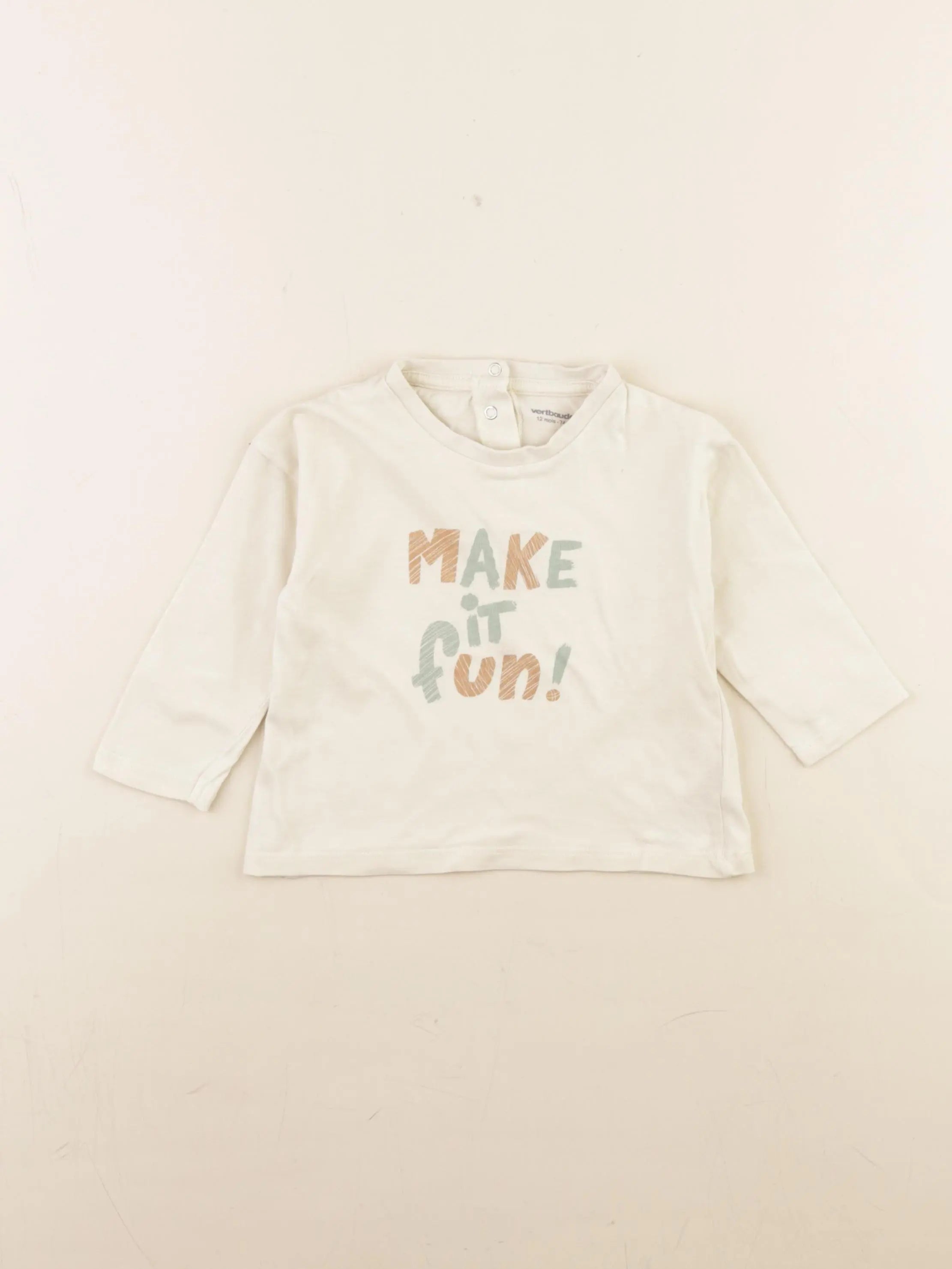 Vertbaudet - tee-shirt blanc - 12 mois