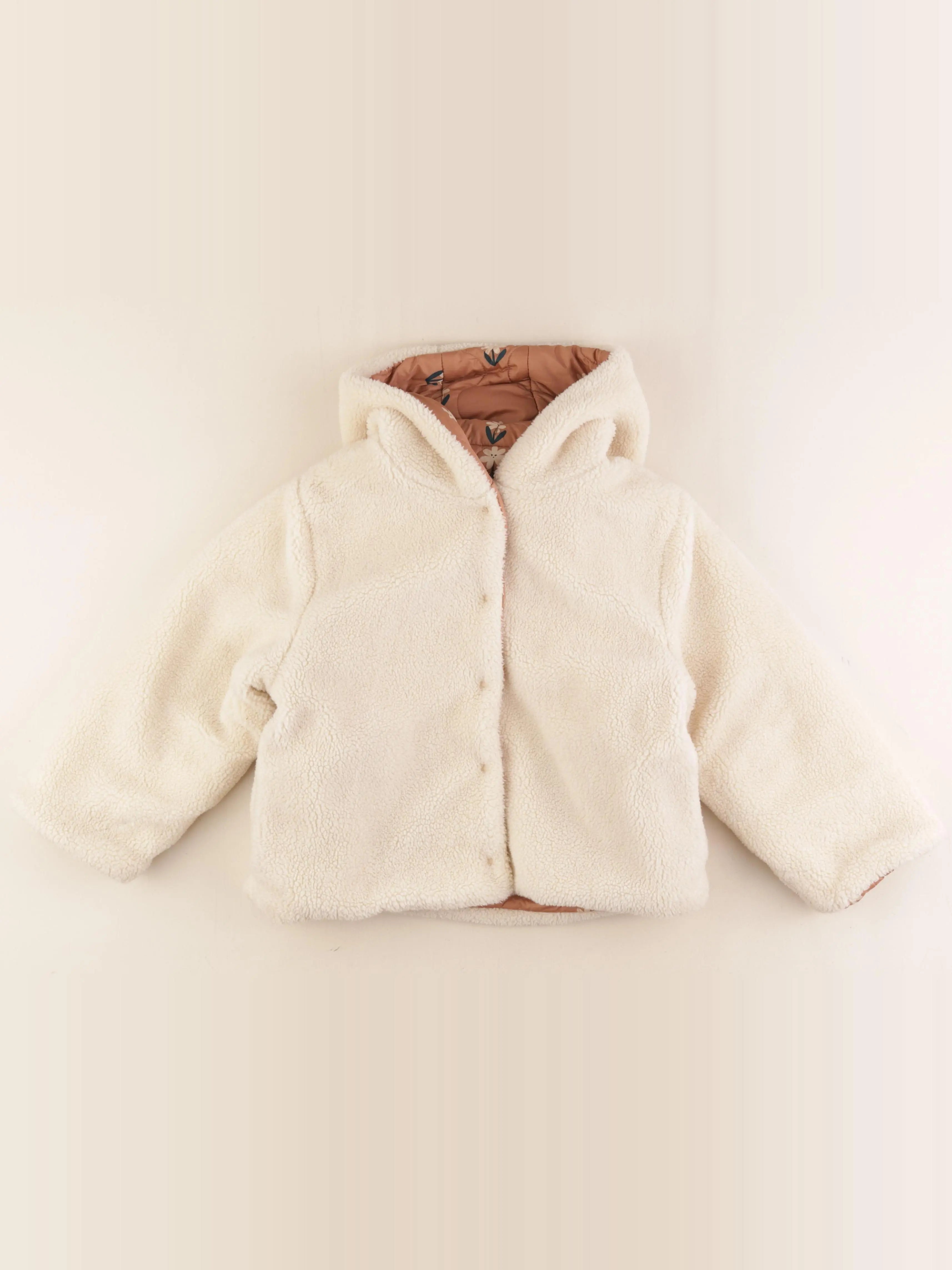 Vertbaudet - doudoune réversible marron - 7 ans