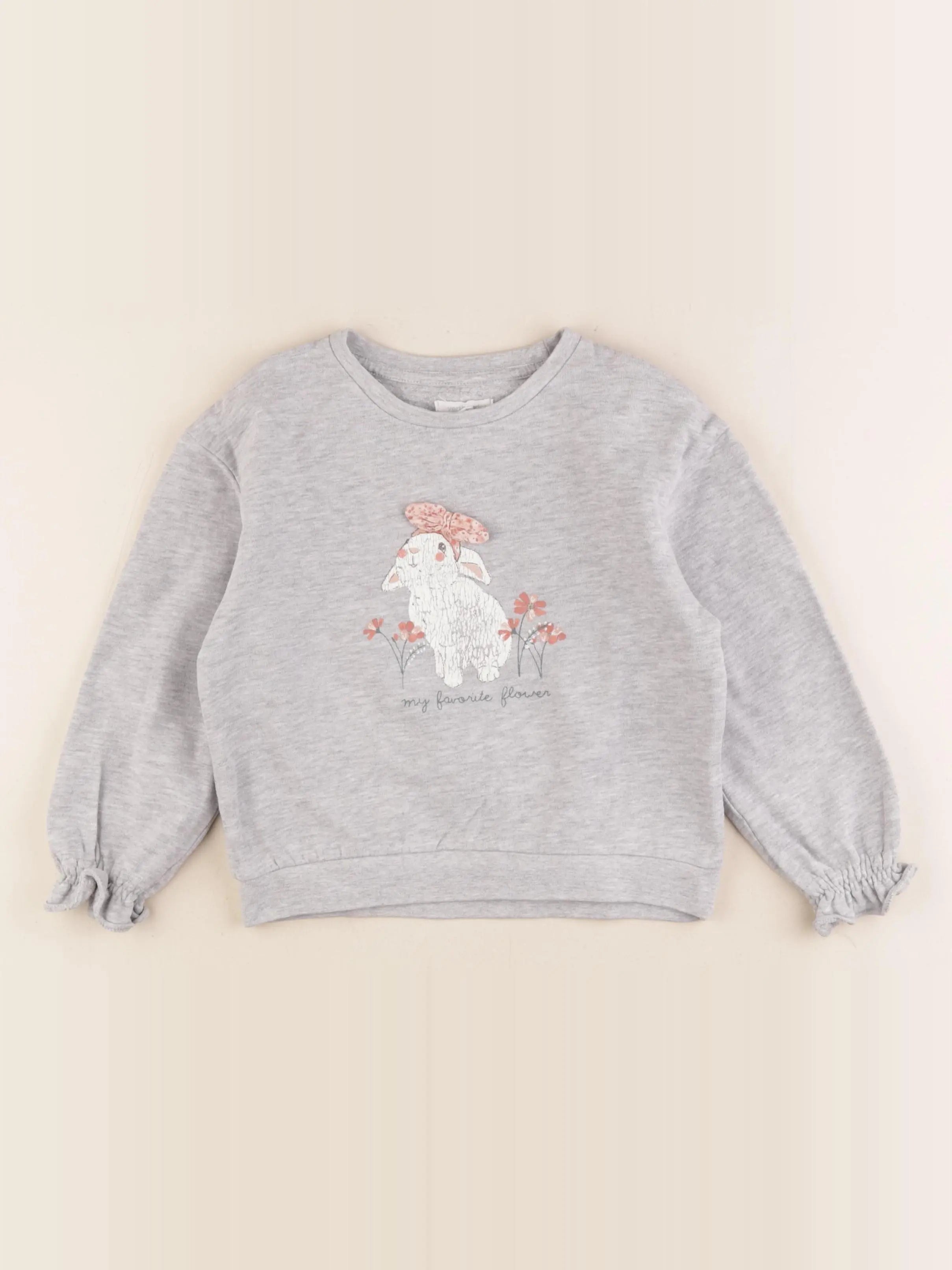 Vertbaudet - sweat gris - 6 ans