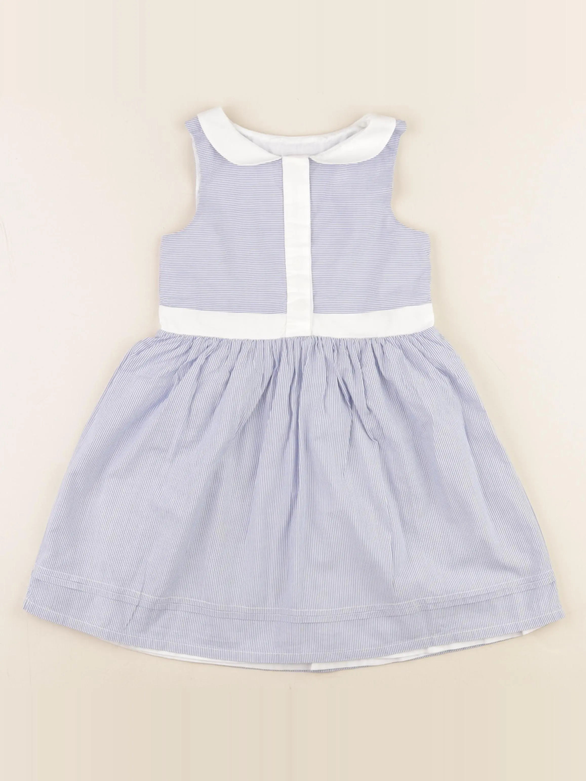 Cyrillus - robe blanc, bleu - 4 ans