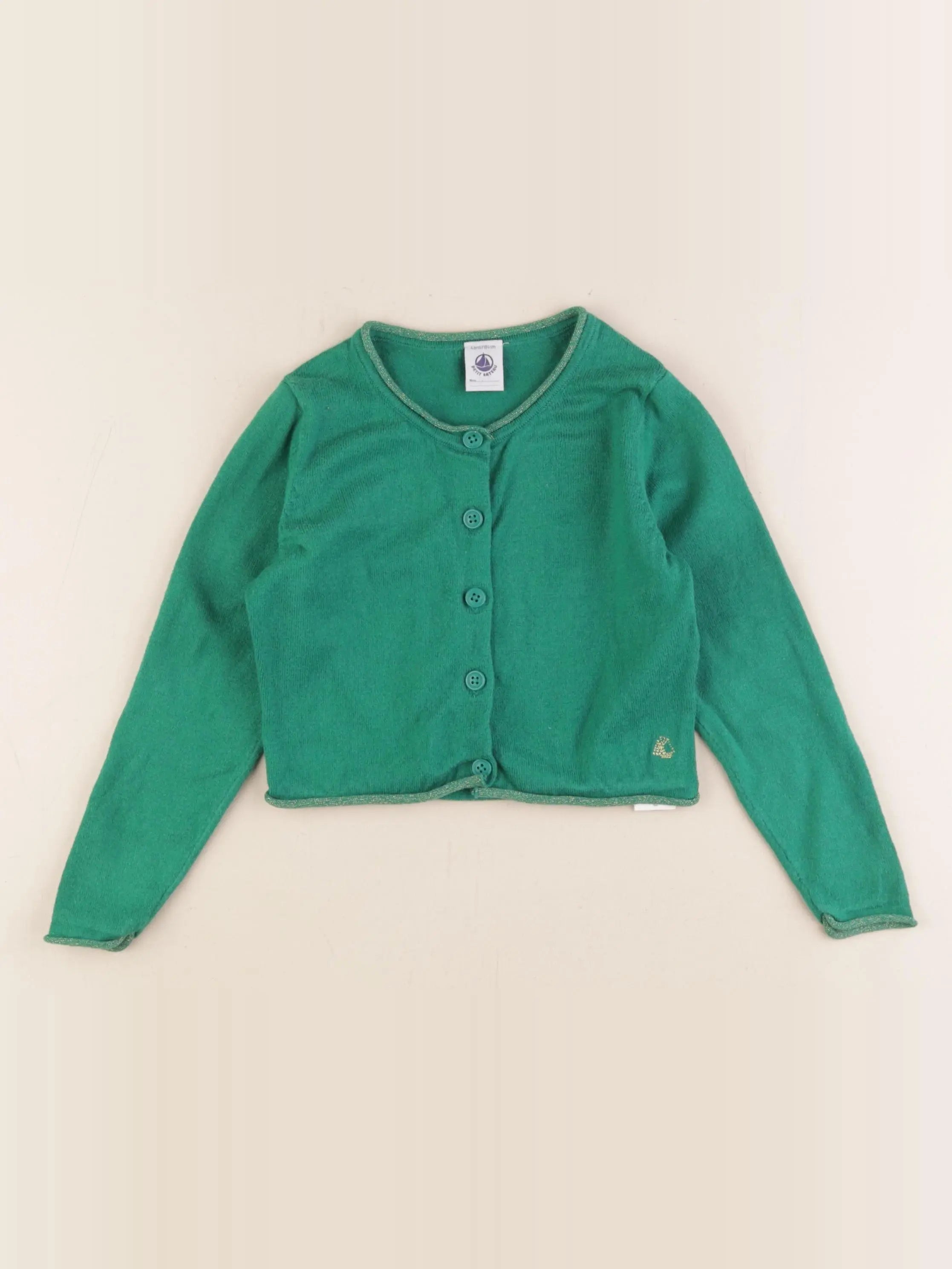 Petit Bateau - gilet vert - 4 ans