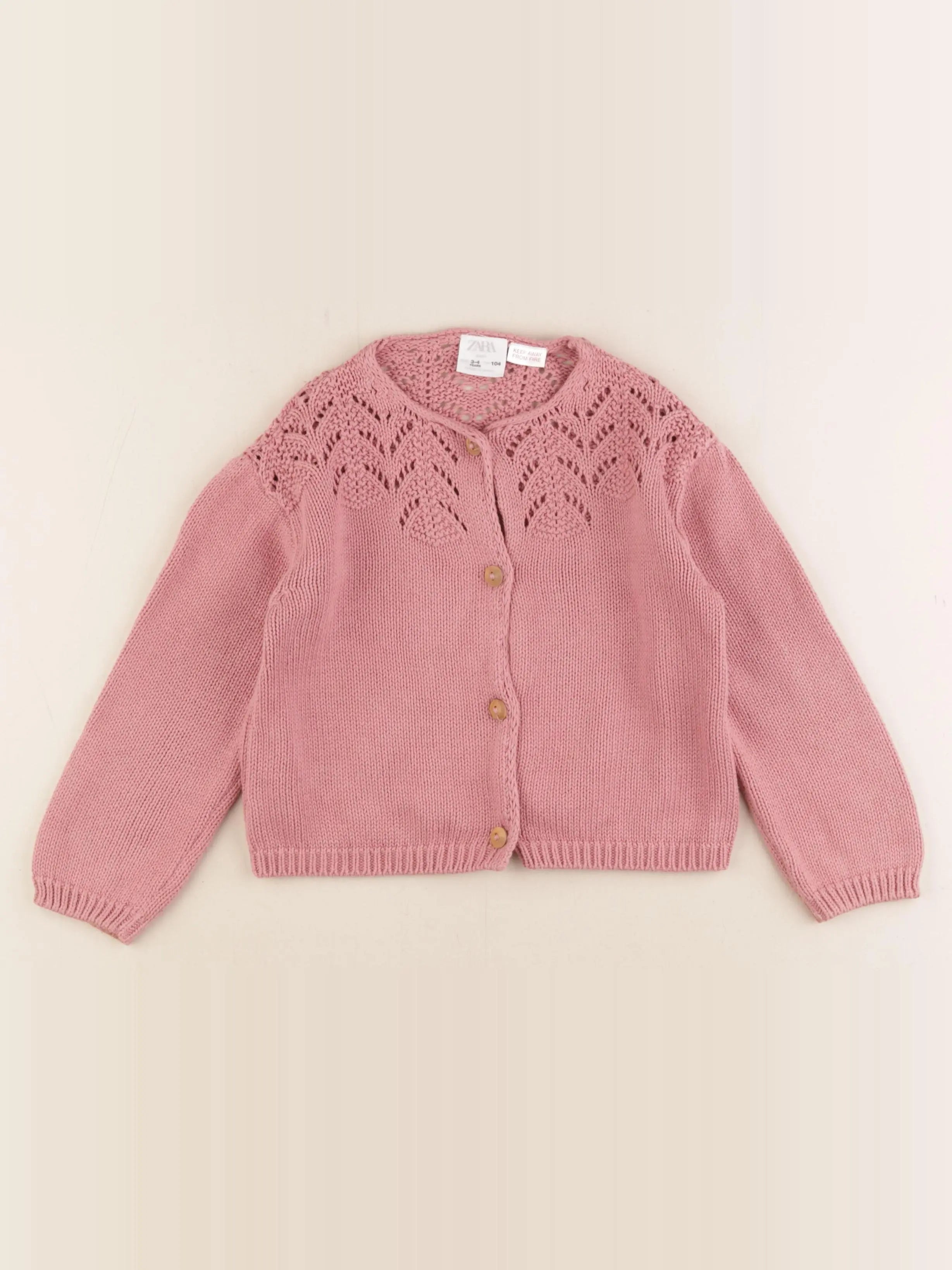 Zara - gilet rose - 3/4 ans
